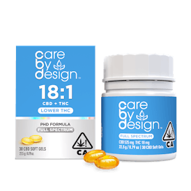 Care By Design | 18:1 Full Spectrum CBD Soft Gels 18mg THC 30ct