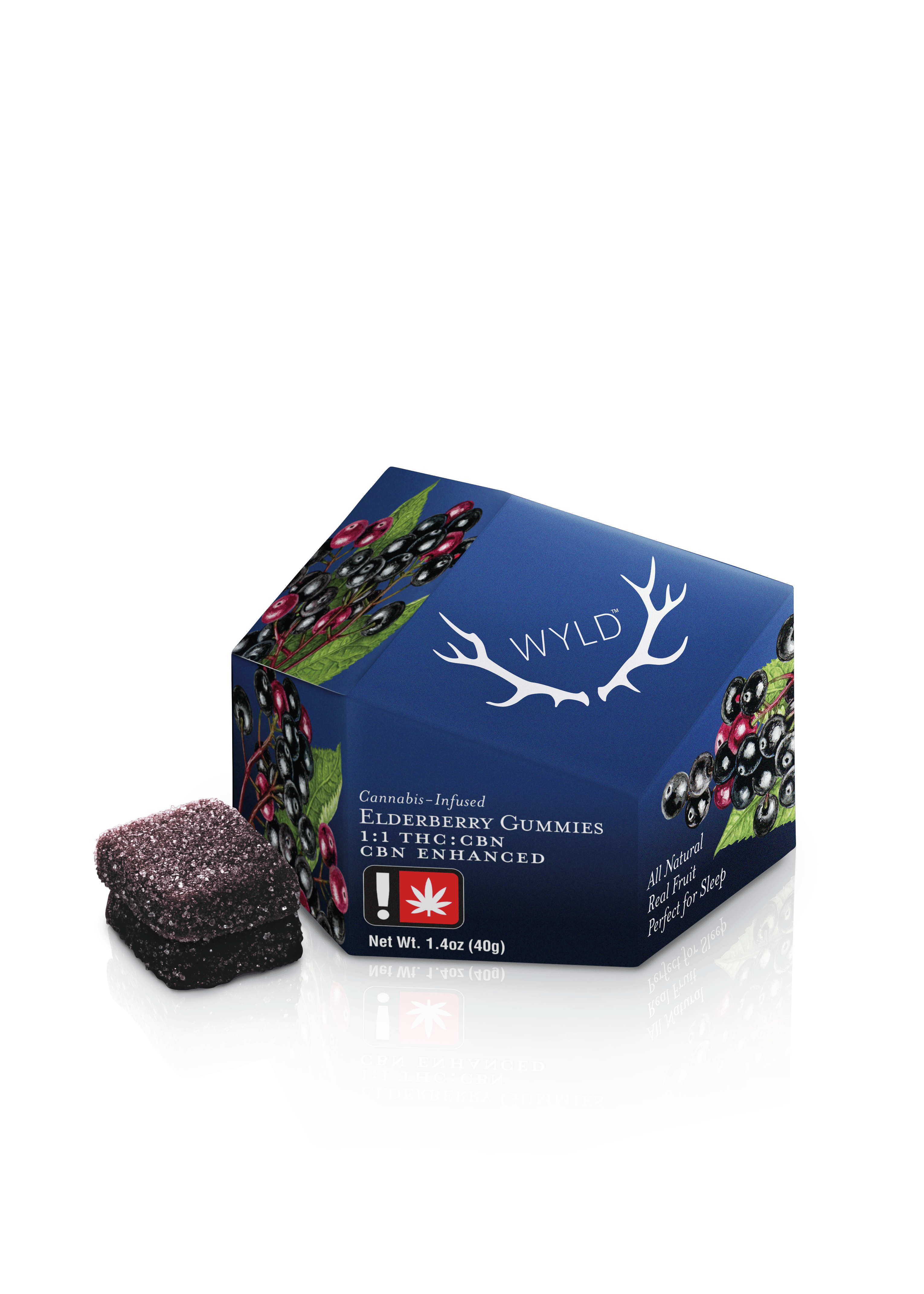 Elderberry 1:1 CBN + Indica Enhanced Gummies 50mg:50mg by WYLD