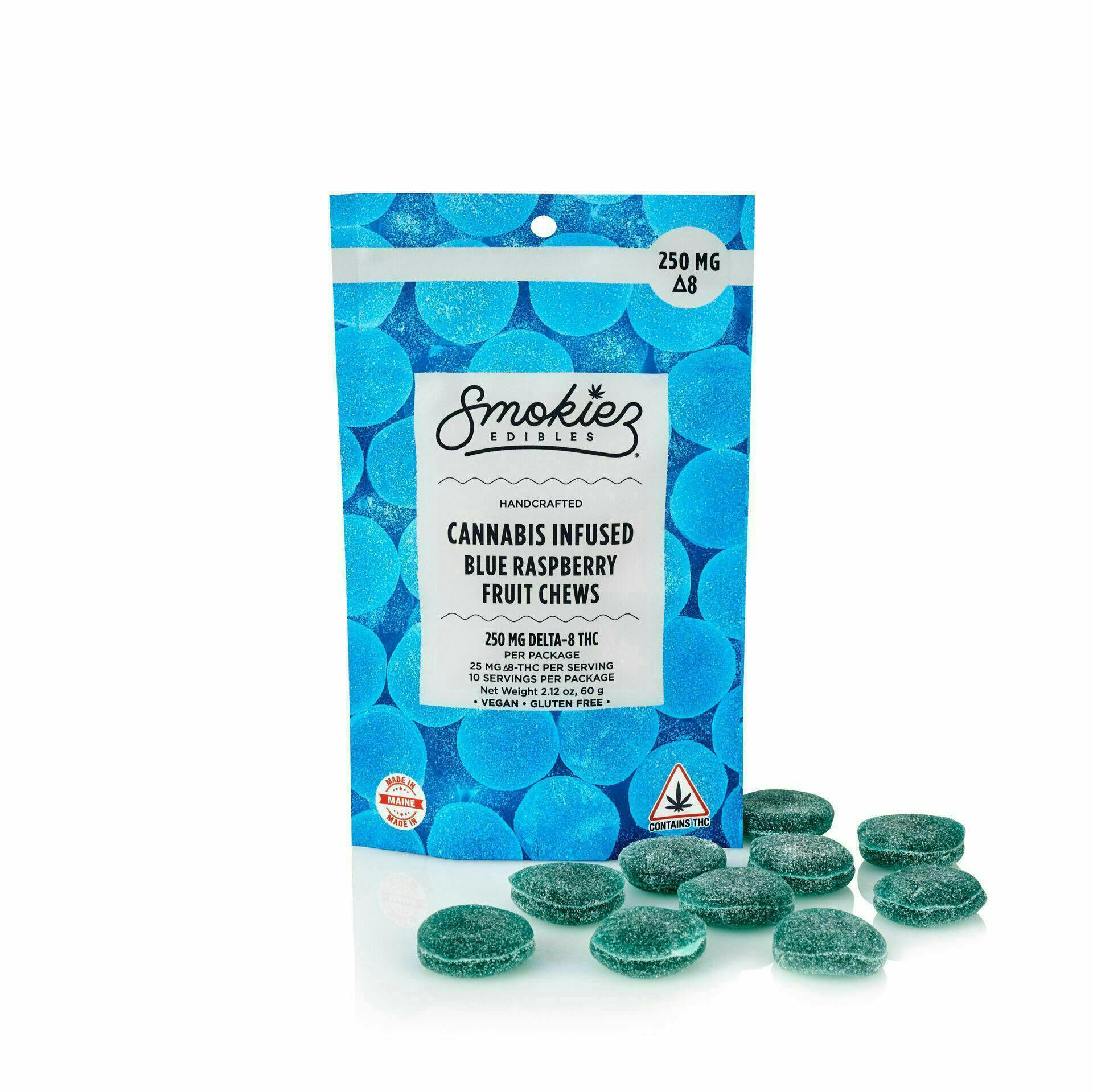 Blue Raspberry Delta-8 Gummies | 250mg | 10ct | 25mg/ea