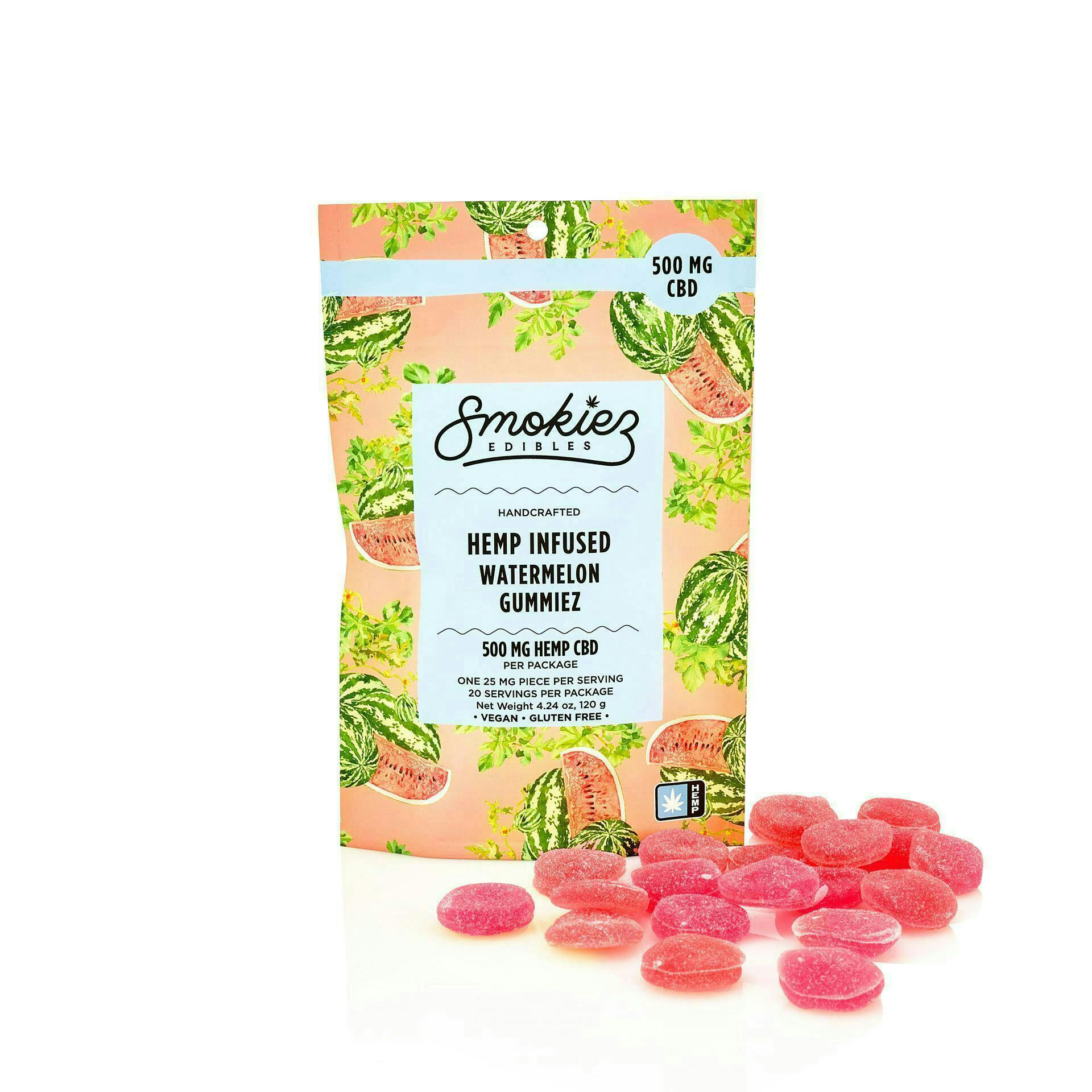 Watermelon CBD Gummies | 500mg | 20ct | 25/ea by Smokiez Edibles