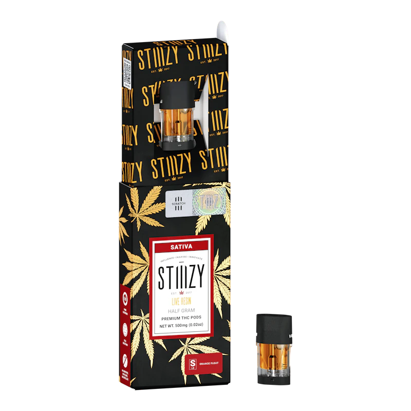 STIIIZY Vape Cartridge - ORANGE FLOAT .5G Live Resin Pod - STIIIZY, Cartridges