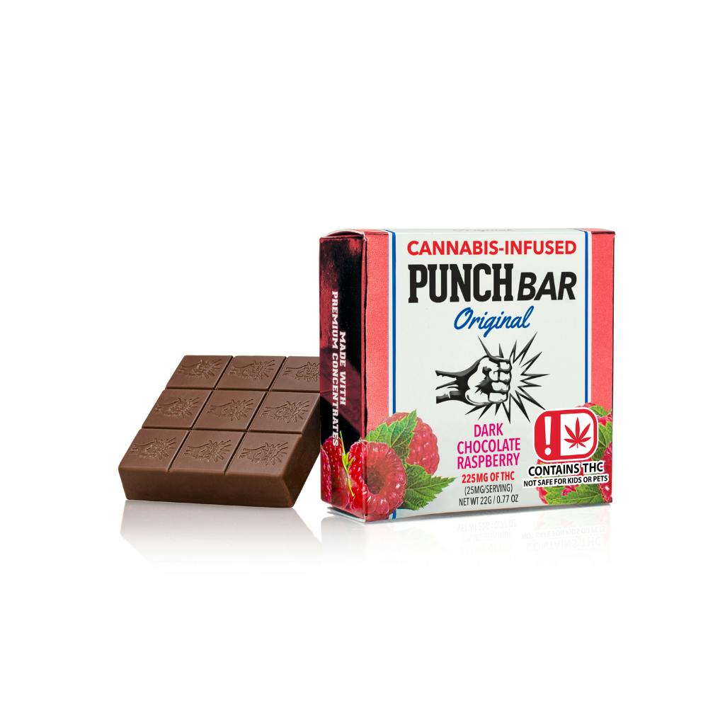 きすちょこ Dark Chocolate Raspberry PunchBar 225mg (OK) - Punch Edibles