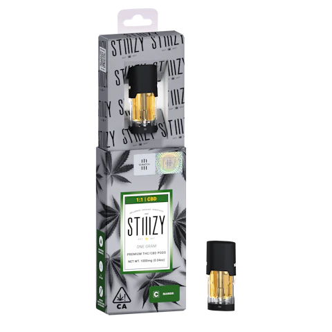 STIIIZY Vape Cartridge - MANGO 1G 1:1 (CBD/THC) Original Pod - STIIIZY, CBD : THC