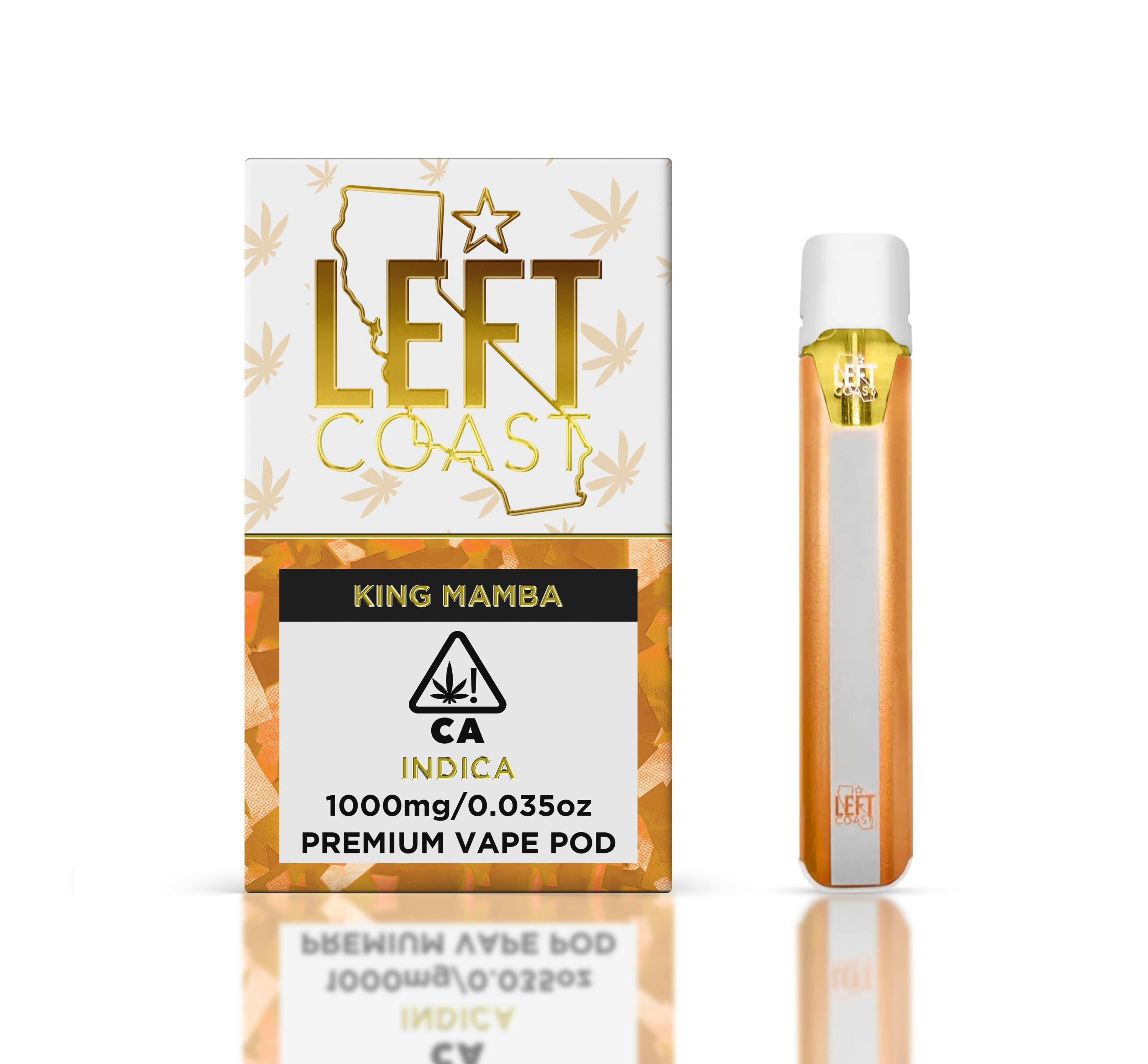 King Mamba Premium THC Pod 1G LEFT COAST