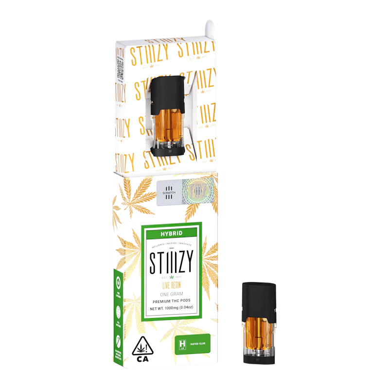 STIIIZY Vape Cartridge - SUPER GLUE 1G Live Resin Pod - STIIIZY, Cartridges