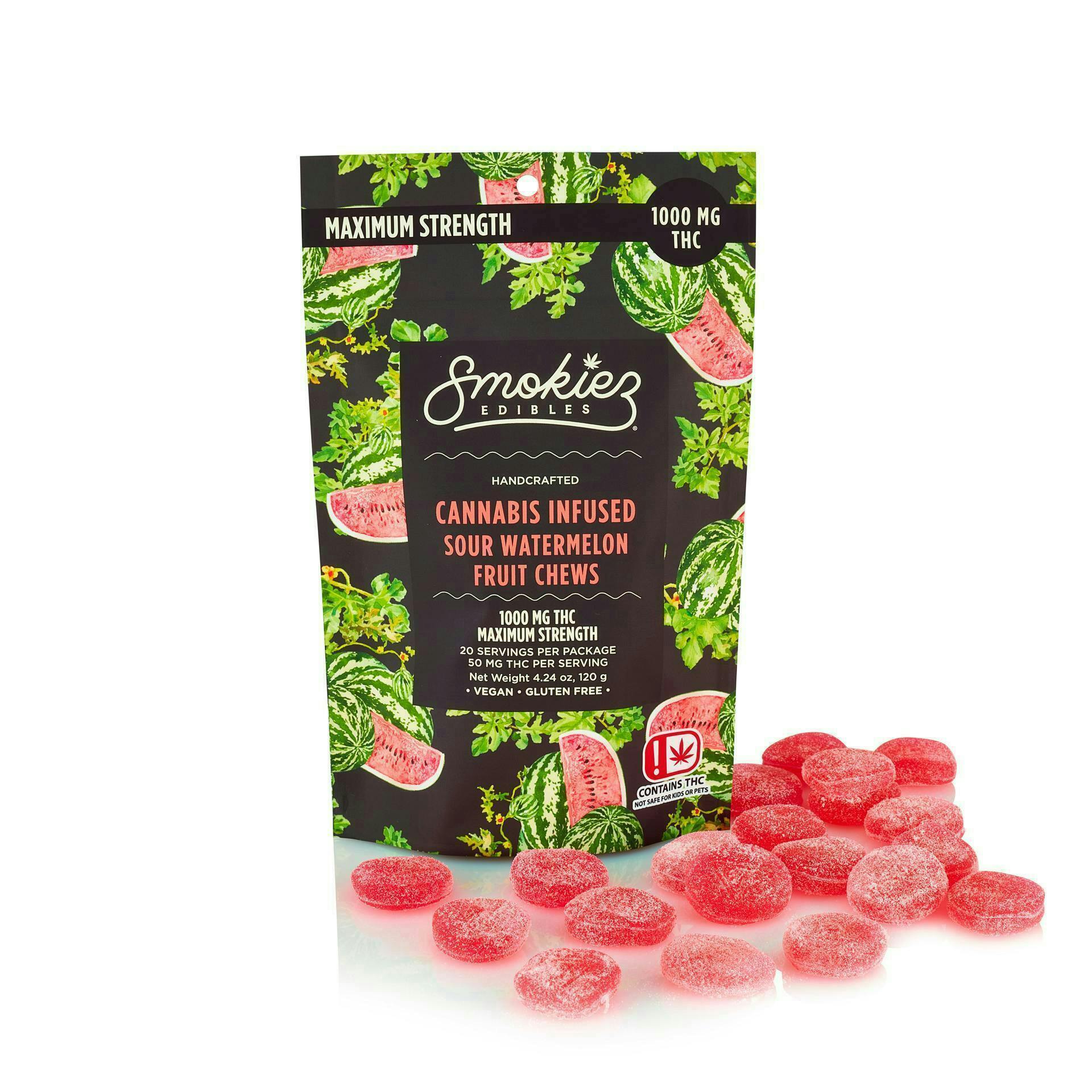 Sour Watermelon Gummies | 1000mg | 20ct | 50mg/ea