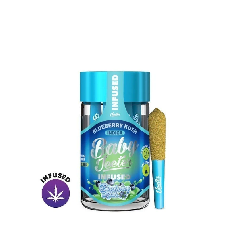 Jeeter Blueberry Kush · Baby Infused Minis · 0.5g each · 5pk, Infused Pre-Rolls