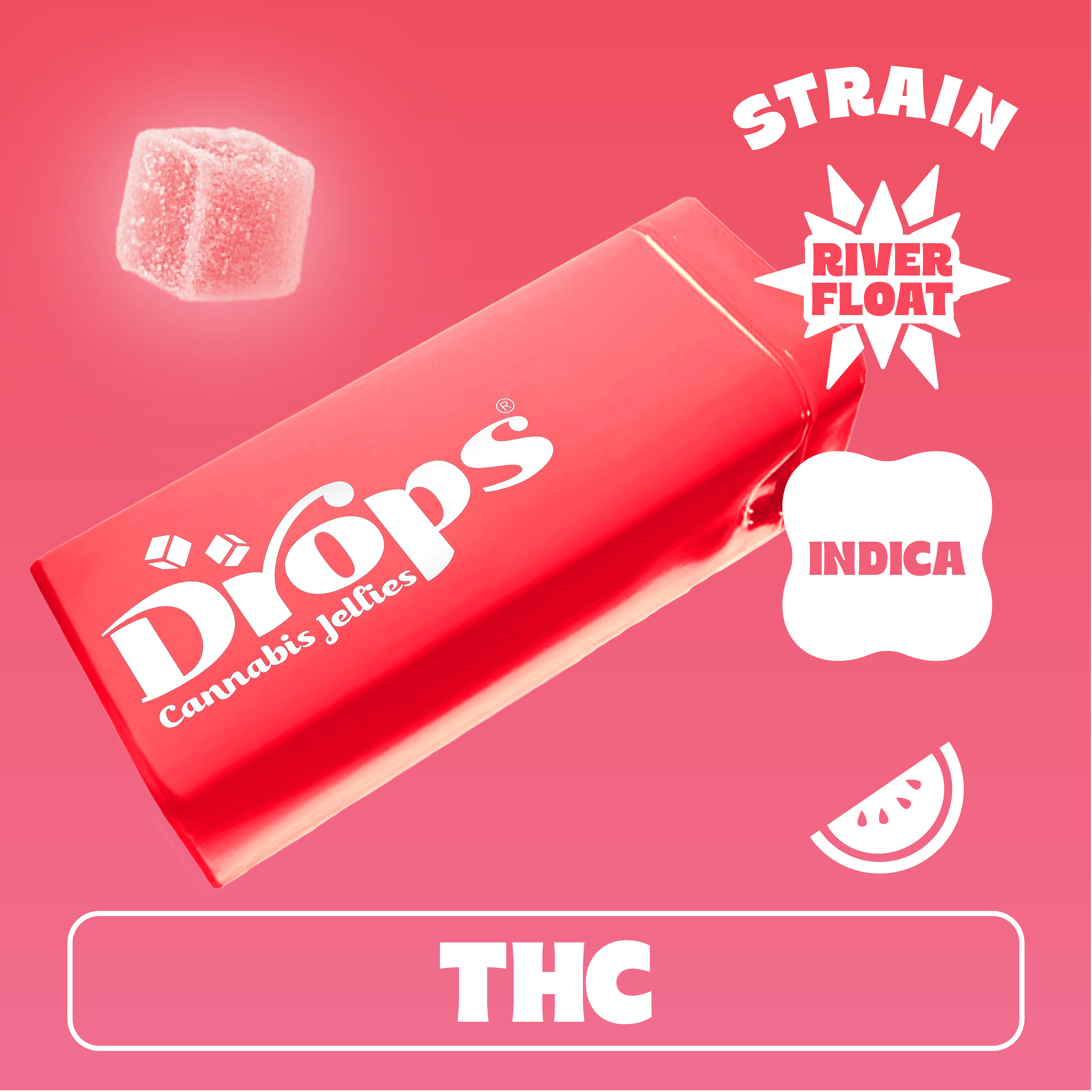Drops | Watermelon 20pc River Float | Indica (100mg THC)