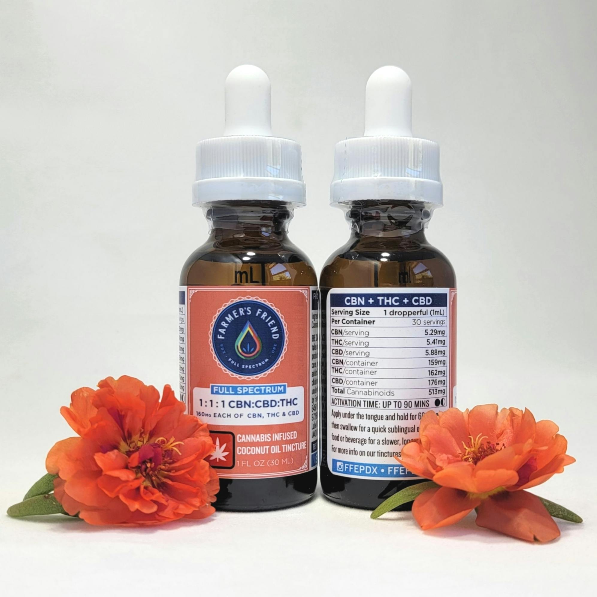 1:1:1 CBN:CBD:THC Tincture 1 oz - Farmer's Friend Extracts
