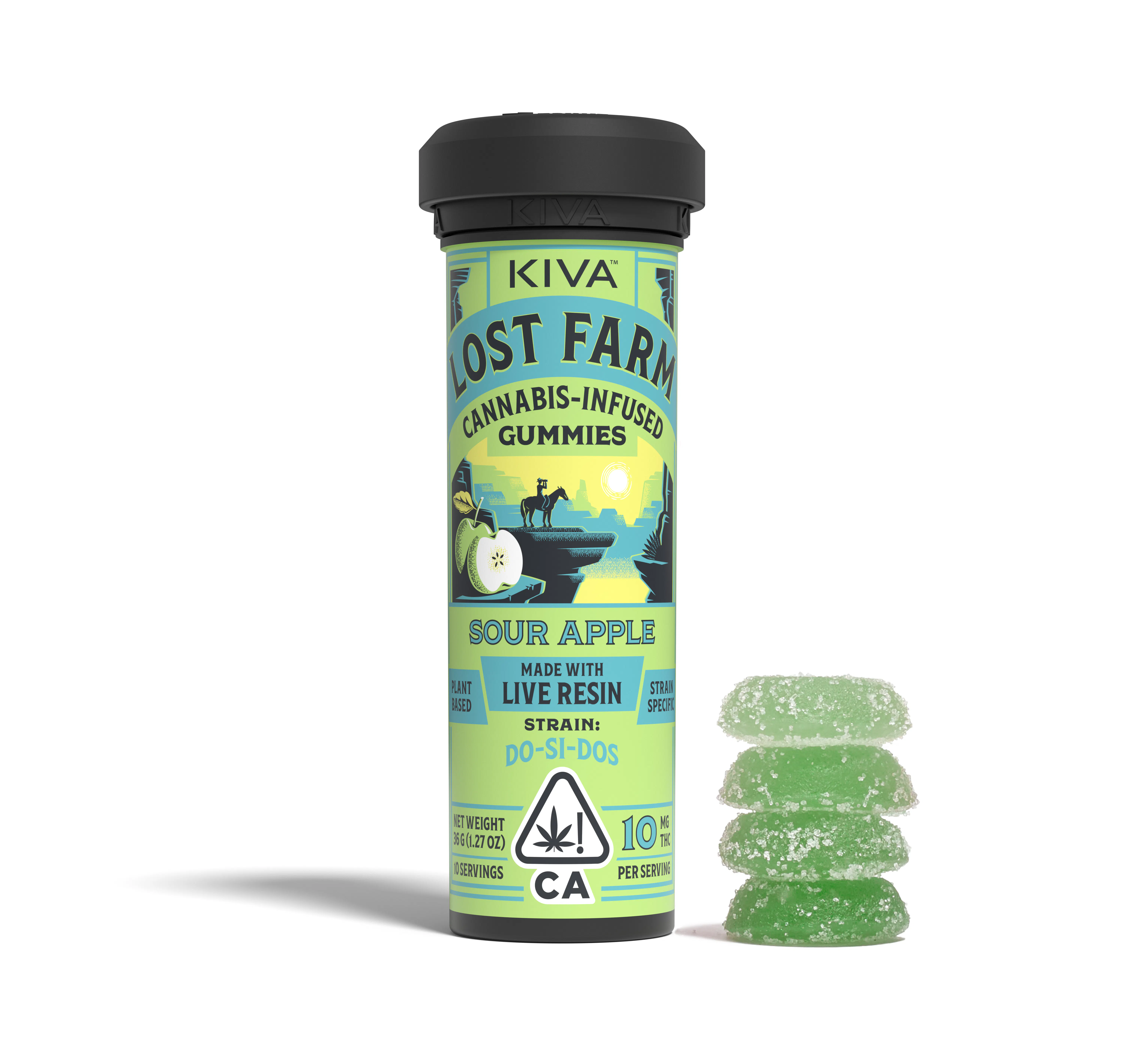 Kiva Confections - Sour Apple 'Do-Si-Dos' Gummy LOST FARM Main Image