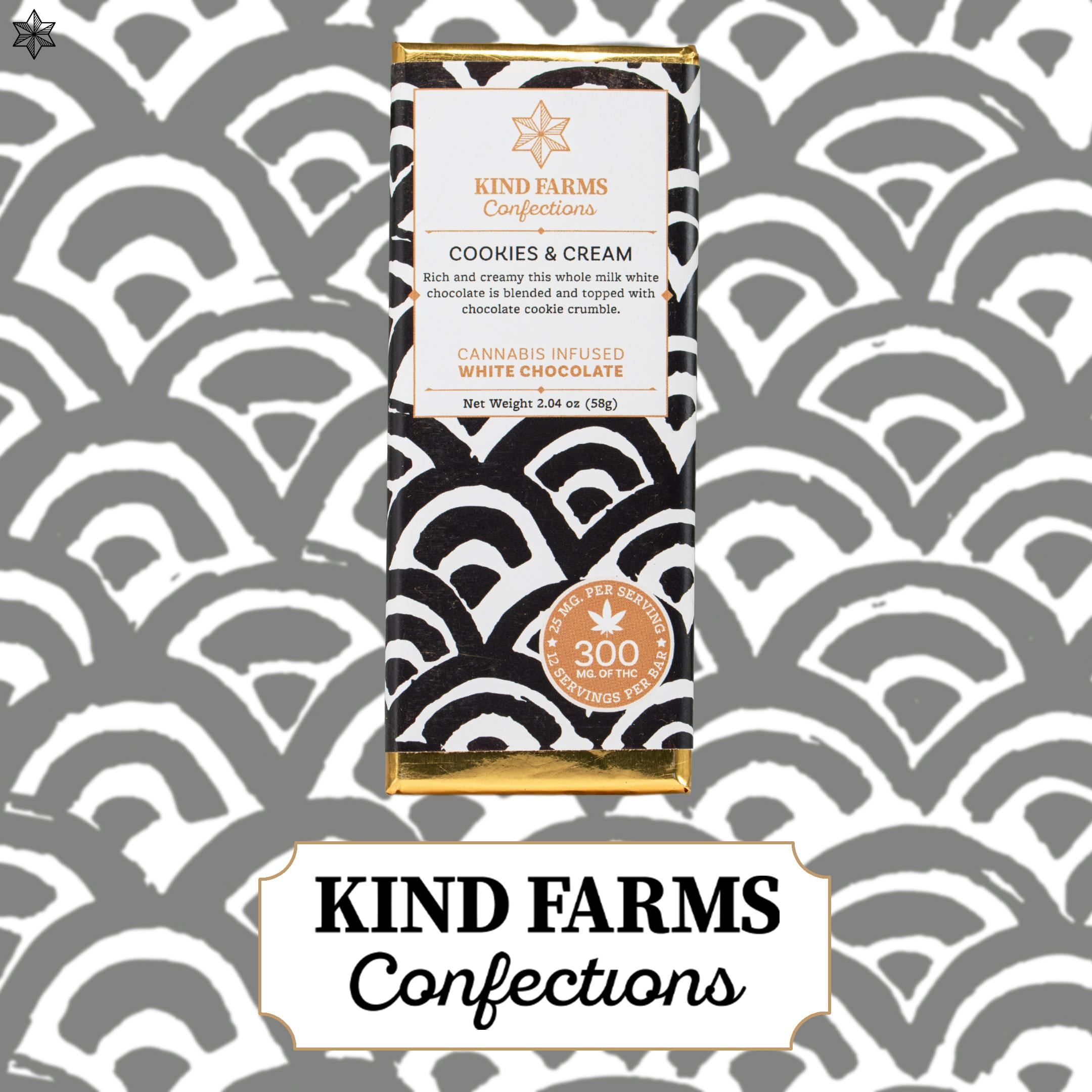 White Cookies & Cream Bar 300mg THC - Kind Farms Confections by Kind Farms Reserve