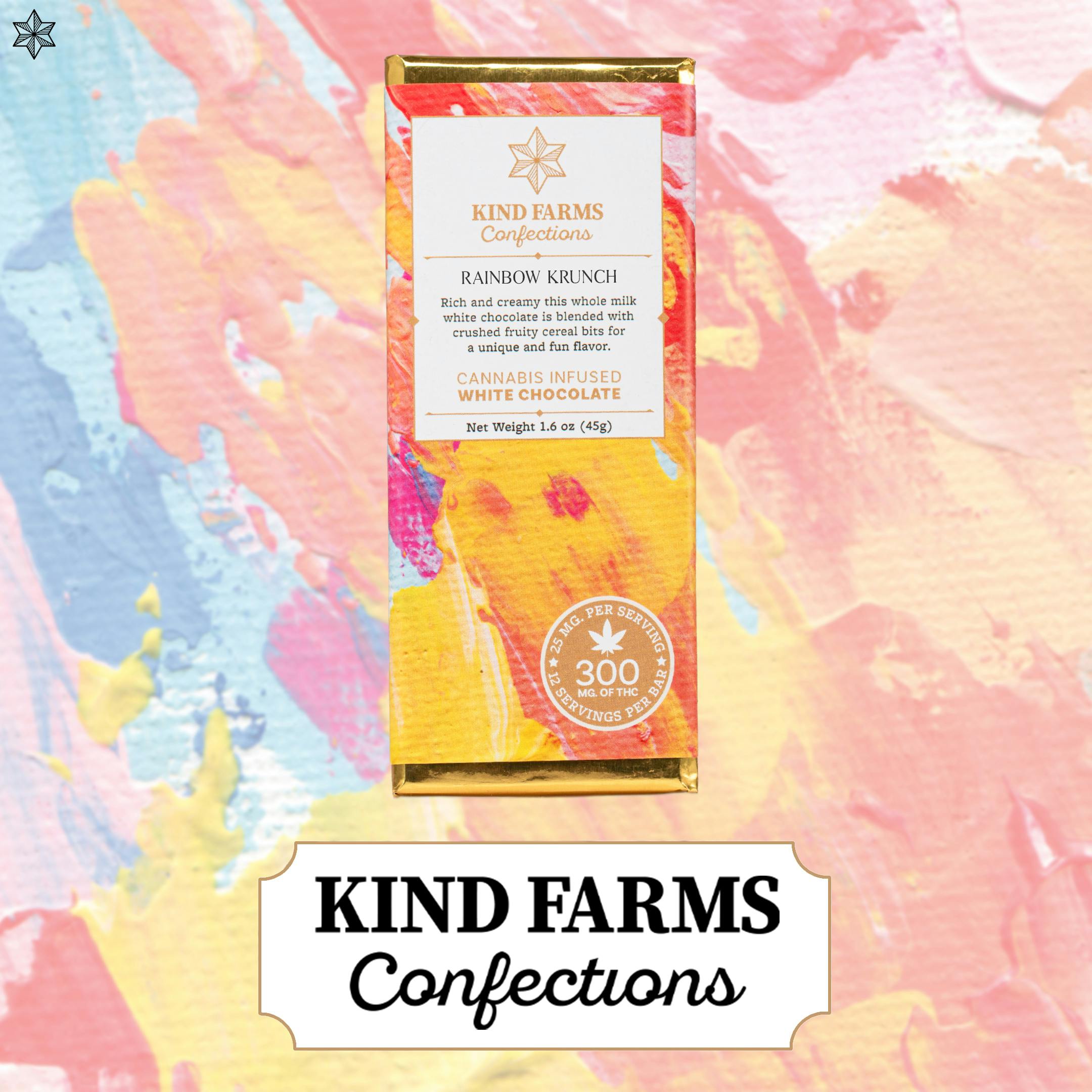 White Rainbow Crunch Bar 300mg THC - Kind Farms Confections by Kind Farms Reserve