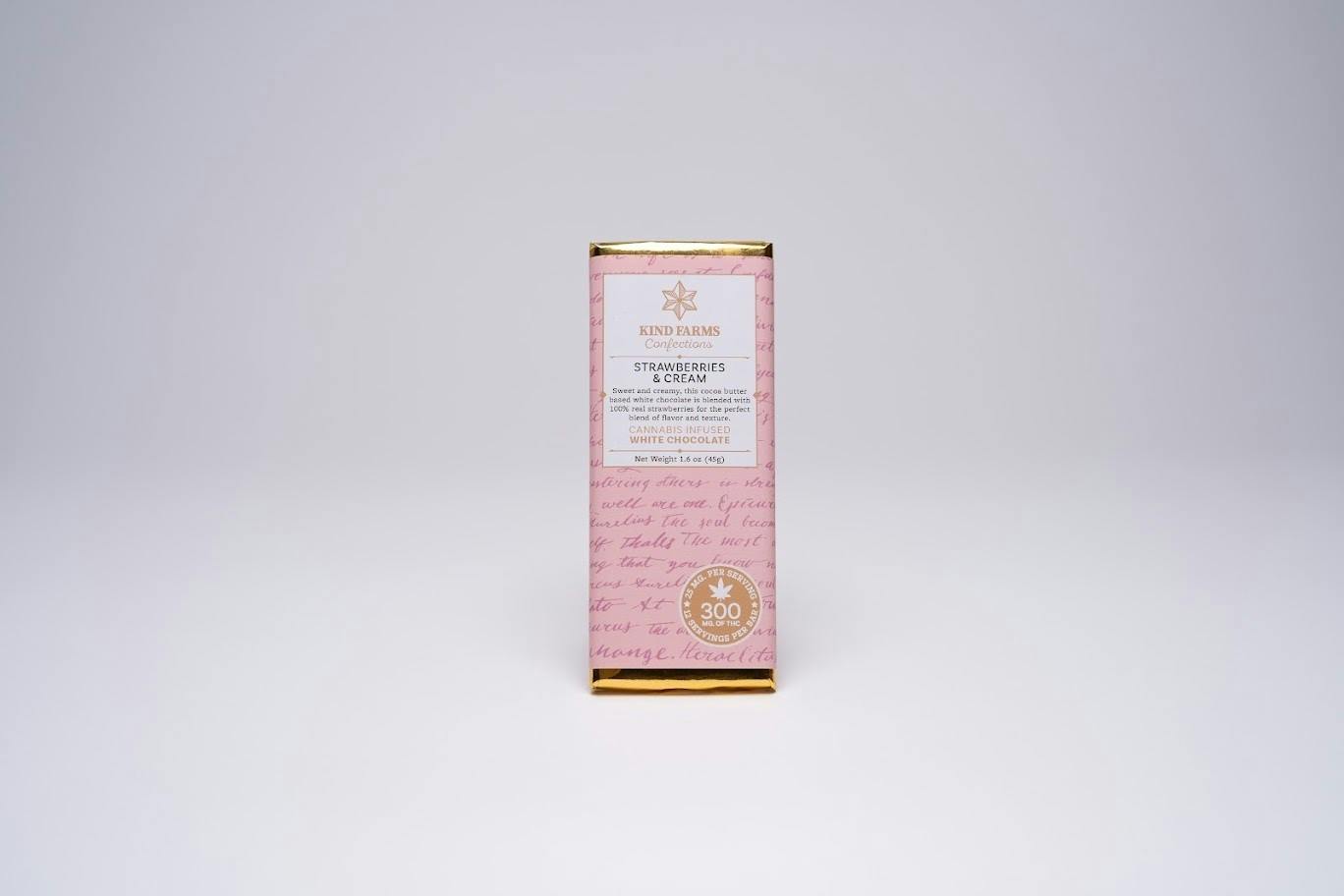 White Strawberries & Cream Bar 300mg THC - Kind Farms Confections by Kind Farms Reserve