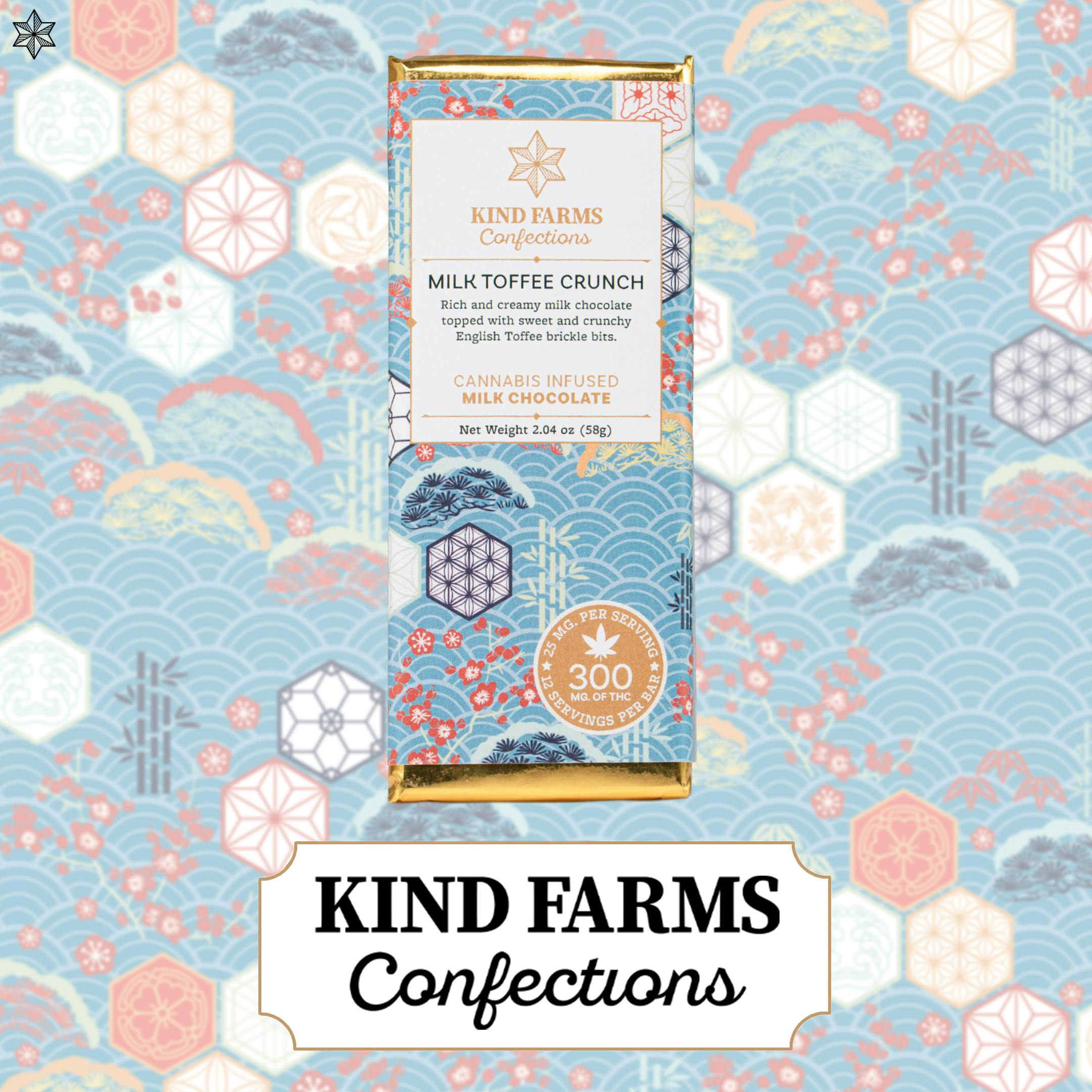 Milk Toffee Crunch Bar 300mg THC - Kind Farms Confections by Kind Farms Reserve