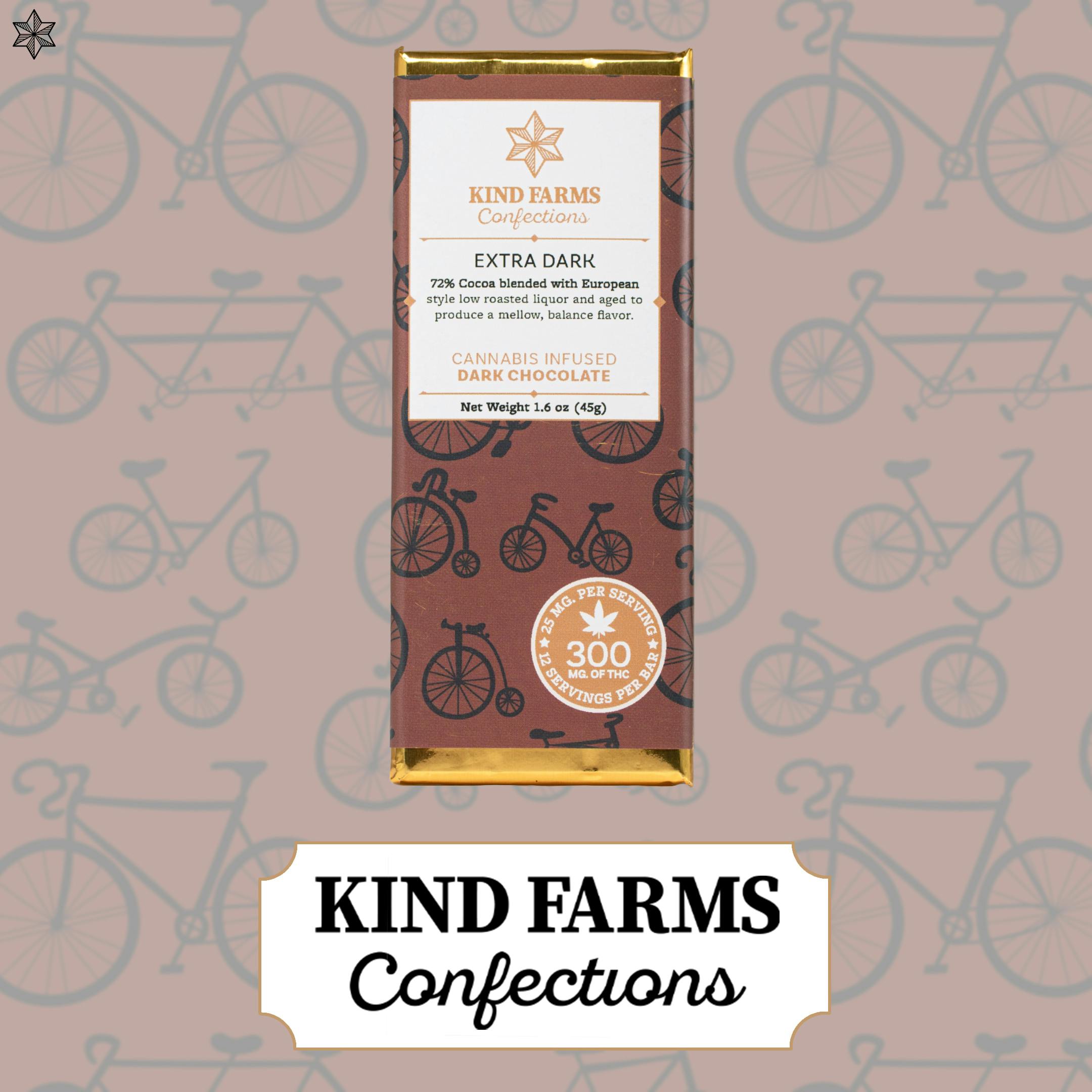 Dark Chocolate Bar 300mg THC - Kind Farms Confections by Kind Farms Reserve