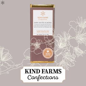 Dark Salted Almond Bar 300mg THC - Kind Farms Confections