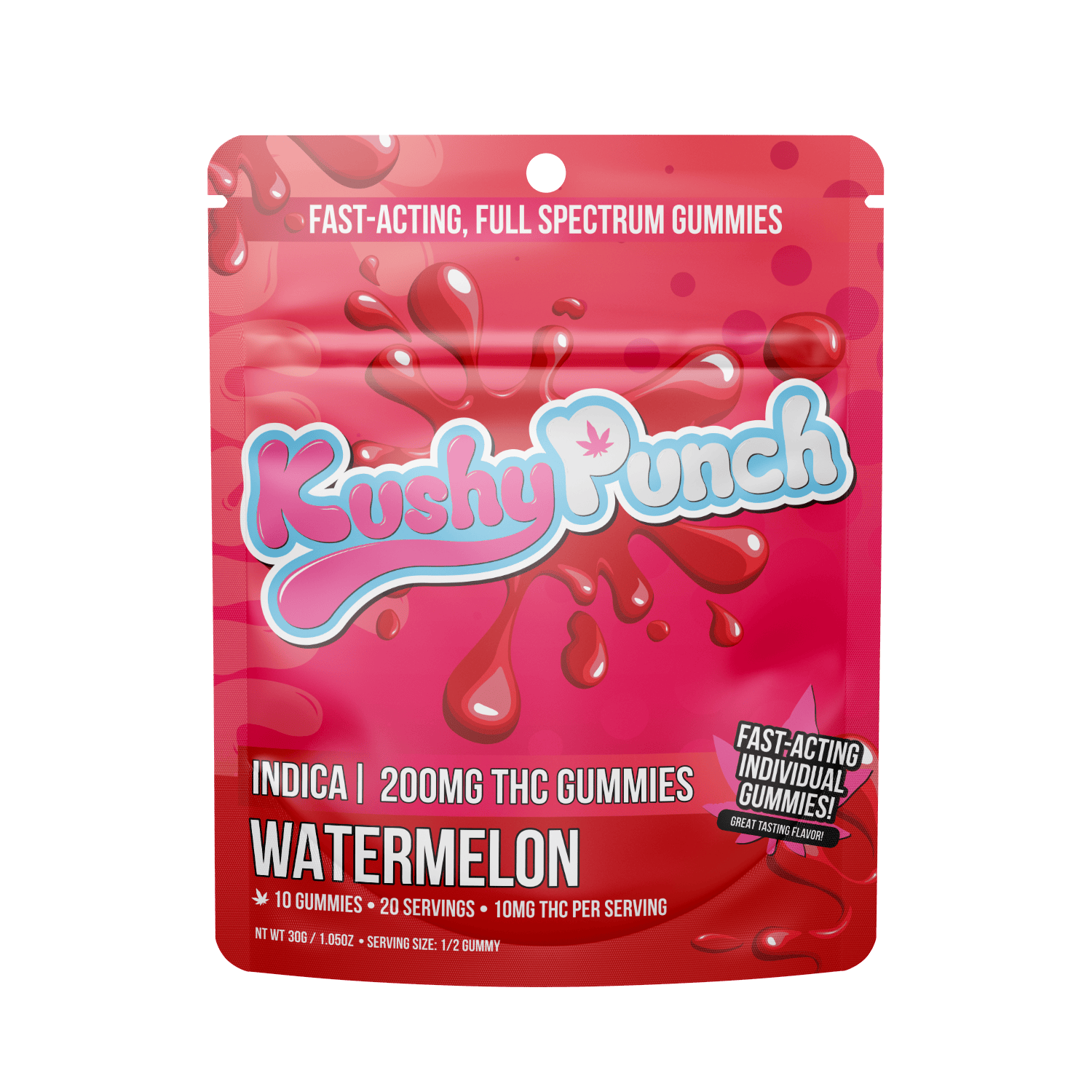 Watermelon Individual Gummies | 200mg | 10ct | 20mg/ea
