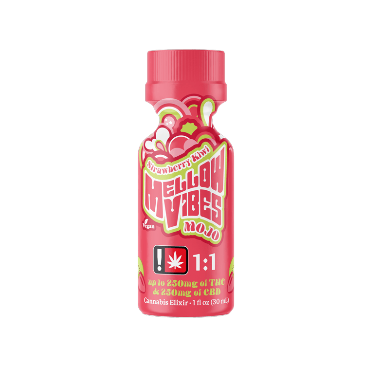 Mellow Vibes Mojo 1:1 THC CBD Kiwi Strawberry 1oz 250mg