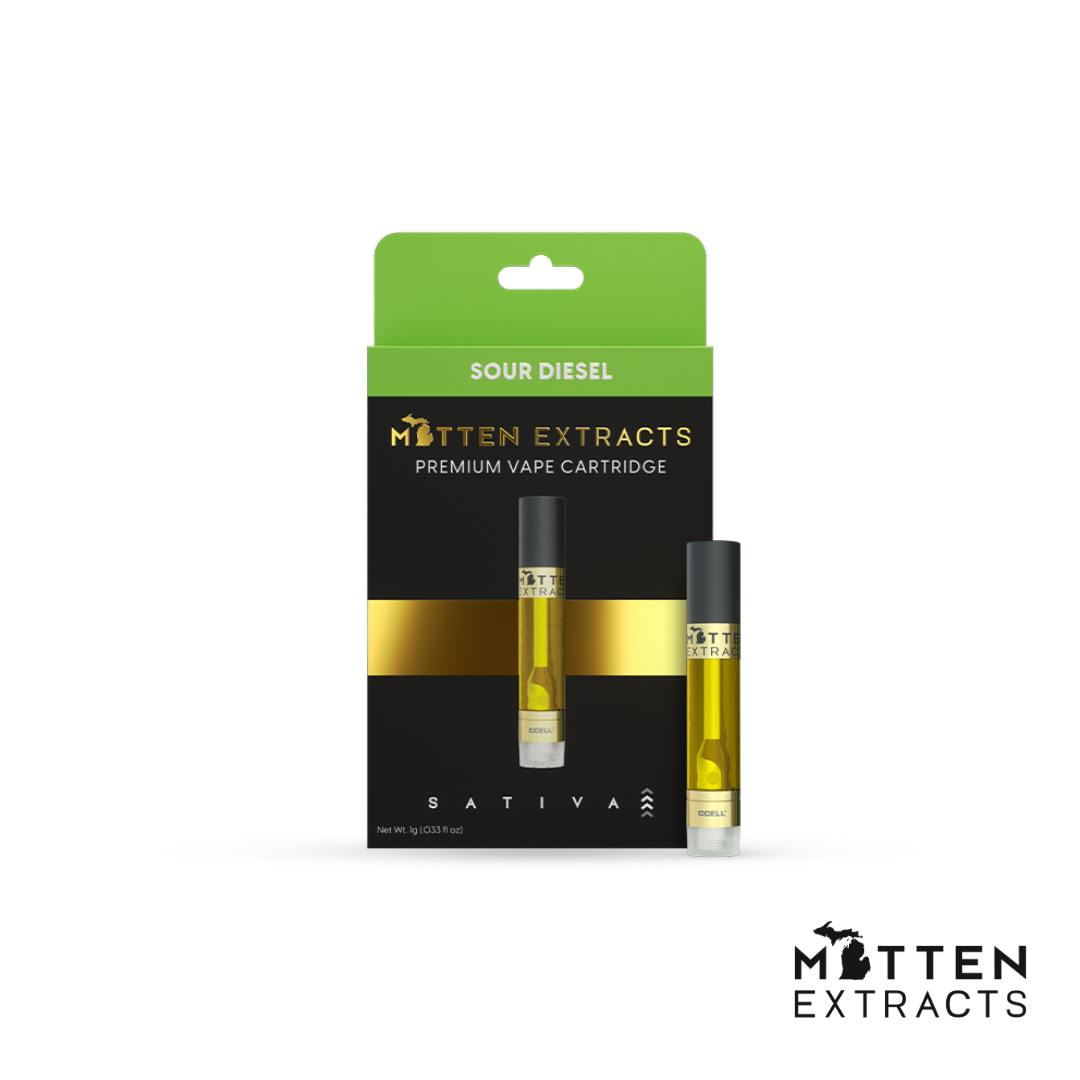 Mitten Extracts Sour Diesel 1g Vape Cartridge (Sativa) Mitten Extracts