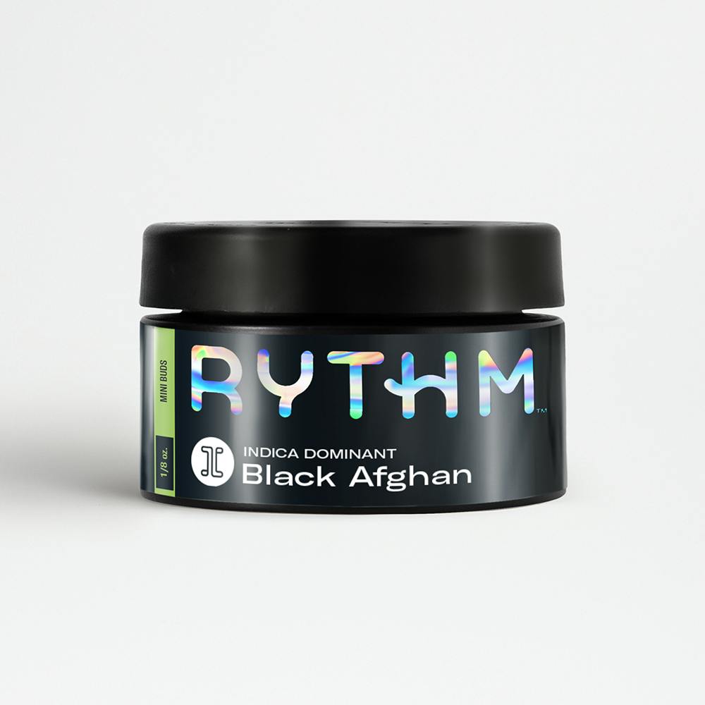 RYTHM Indica Dominant Mini Buds Black Afghan 1/8oz by Rythm