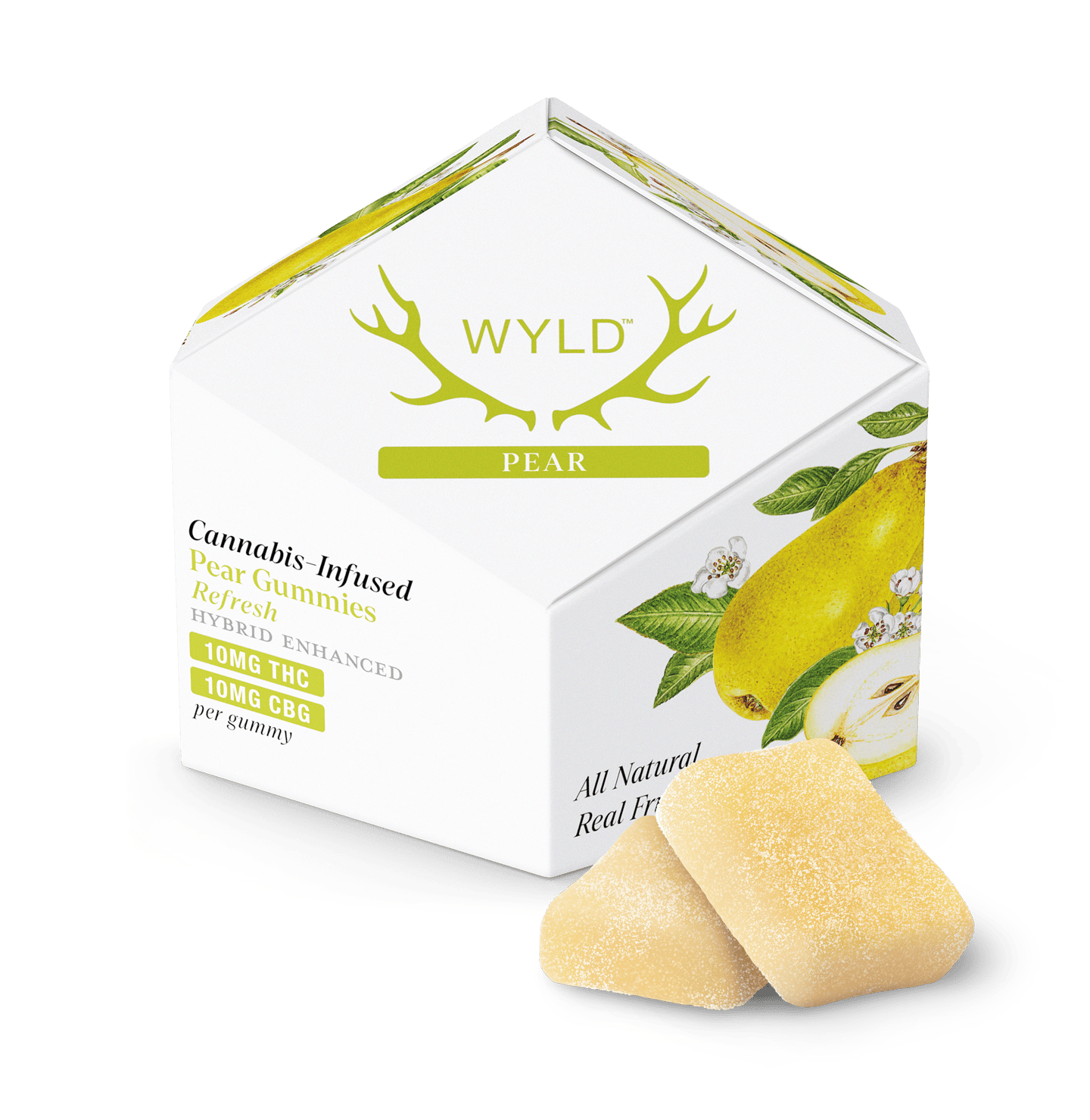 Wyld — Pear 1:1 CBG + Hybrid Enhanced Gummies - 100mg - 10ct - 10mg/ea
