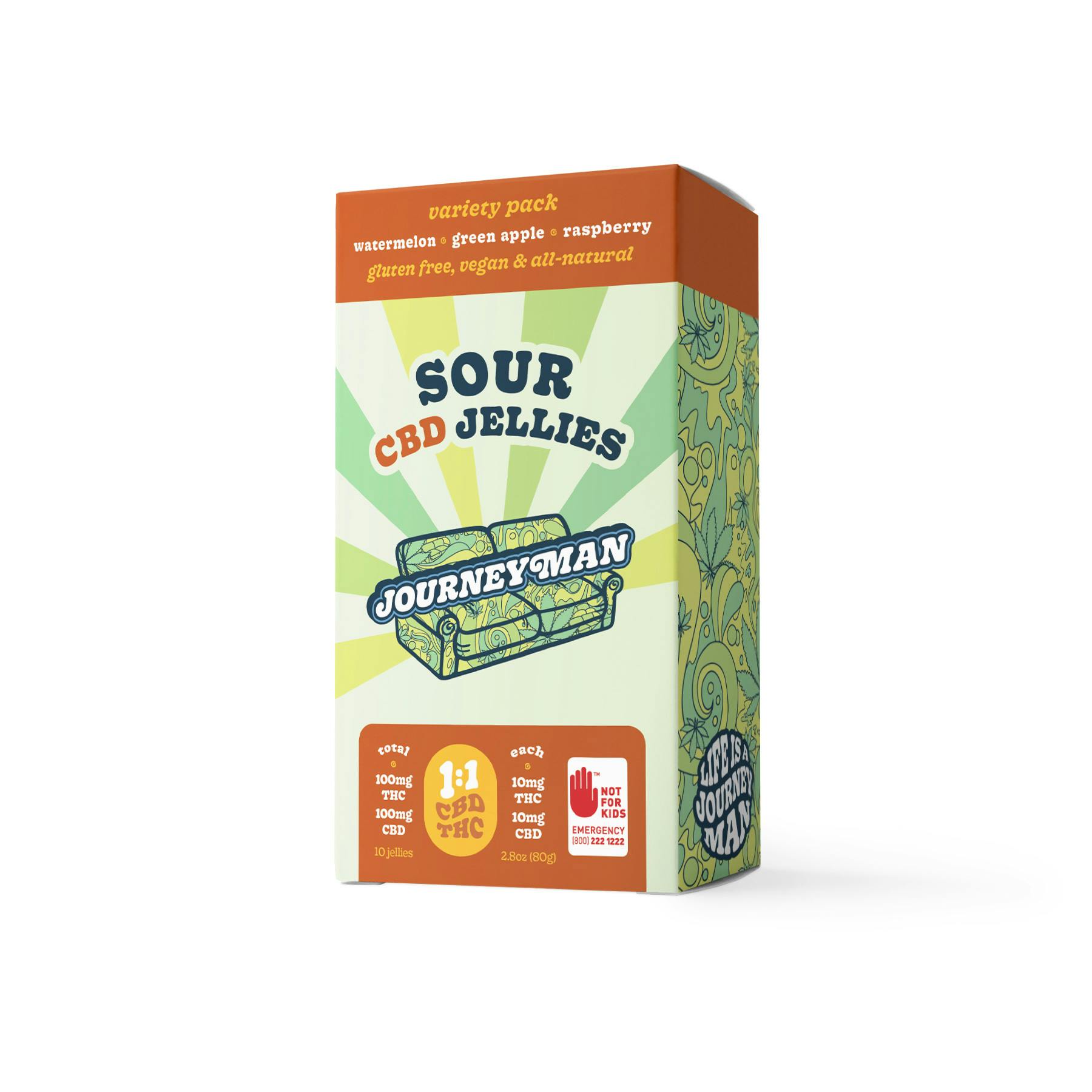 1:1 Sour CBD Jellies (100mg CBD/100mg THC)