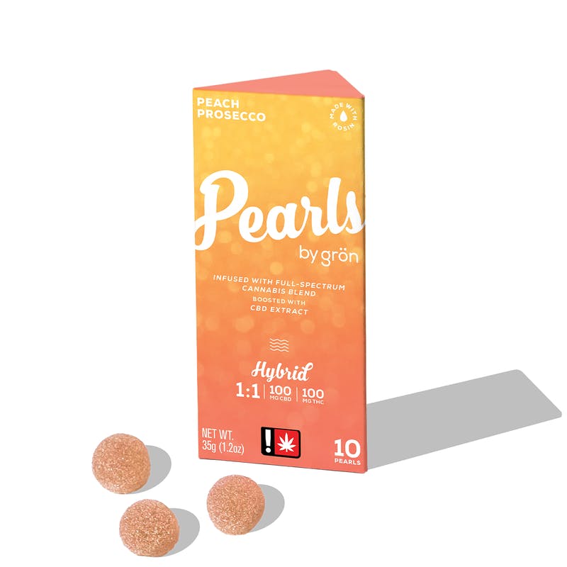 Grön Edibles: Peach Prosecco Pearls