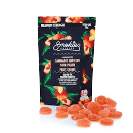 Sour Peach 1000mg THC Fruit Chews - OK
