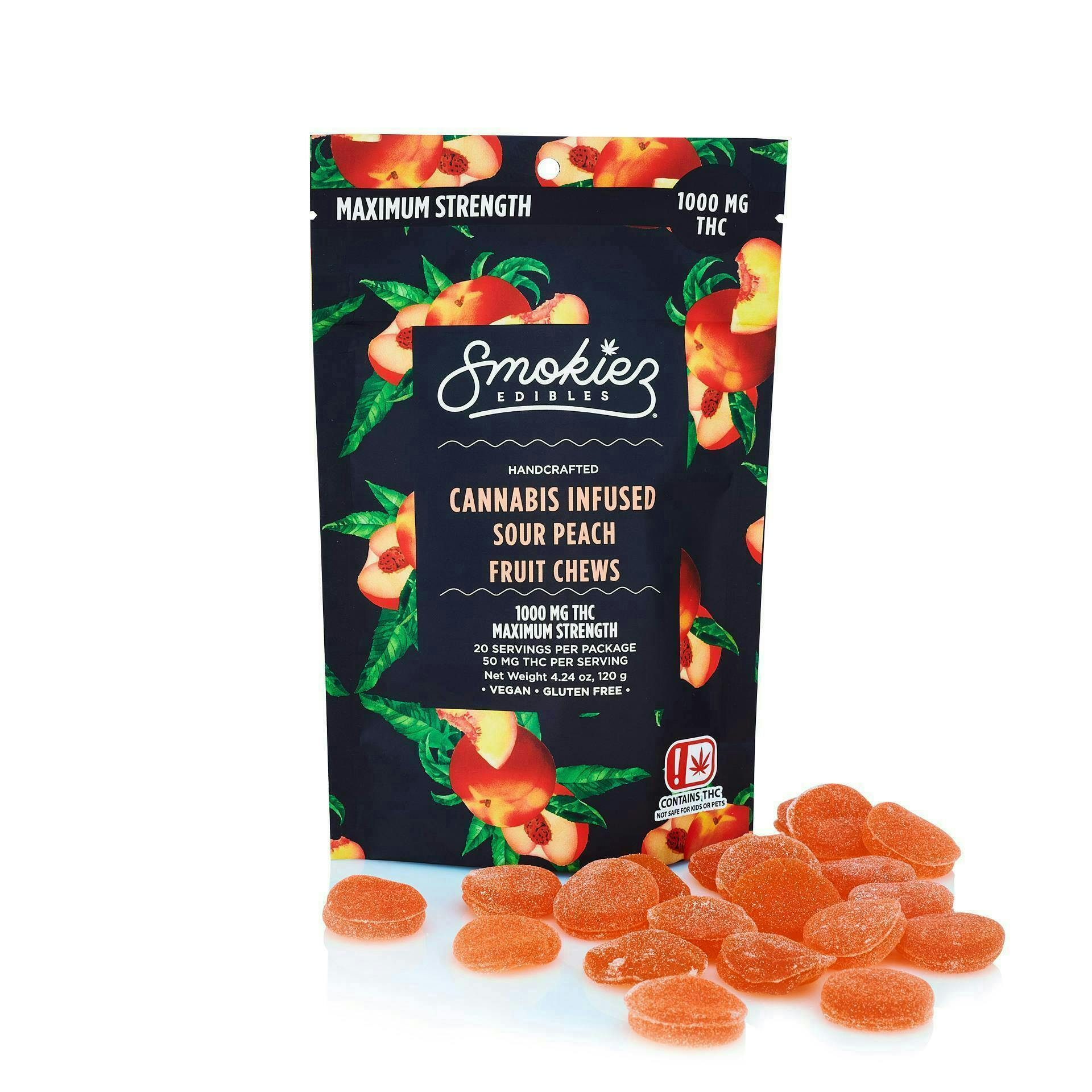 Sour Peach Gummies | 1000mg | 20ct | 50mg/ea