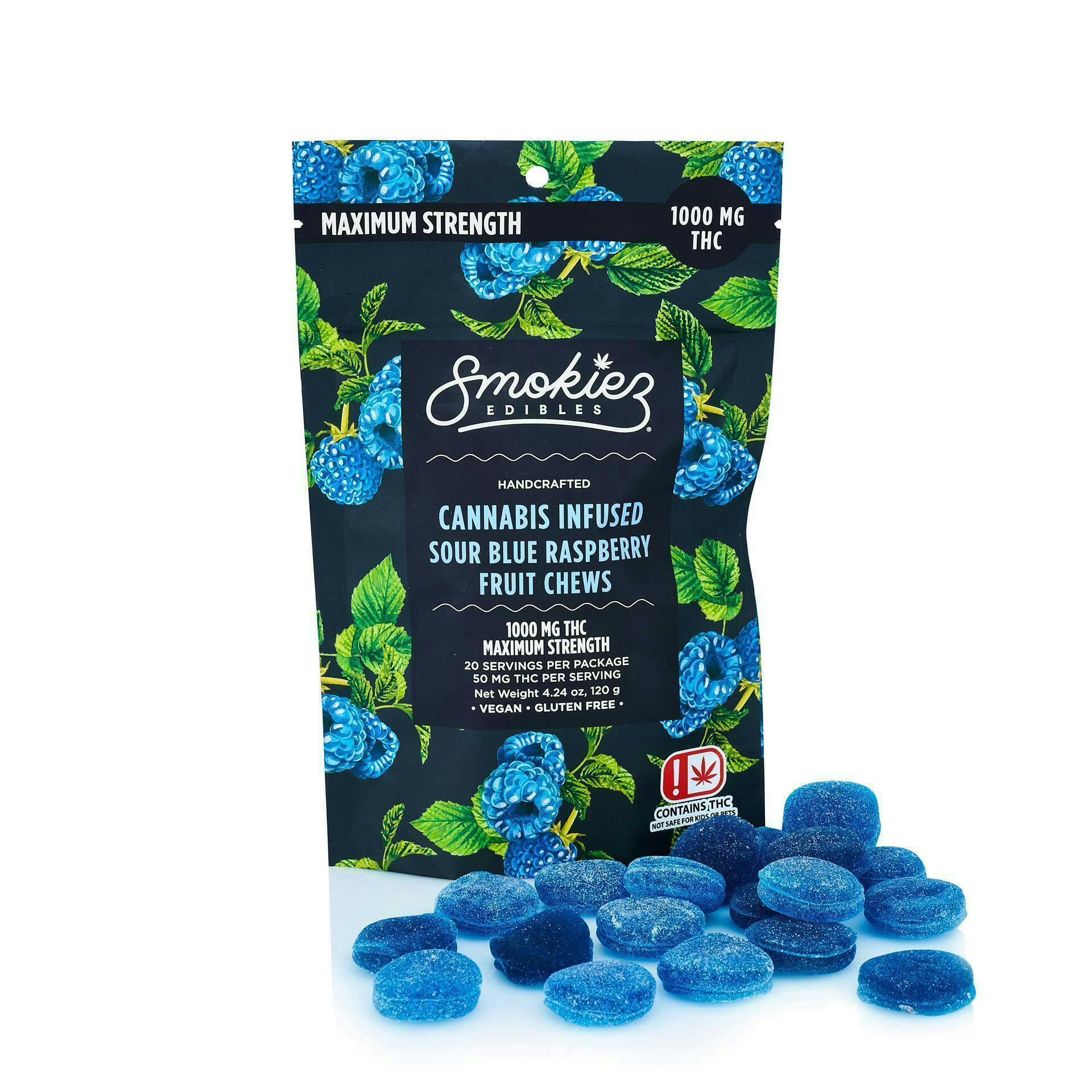 Sour Blue Raspberry Gummies | 1000mg | 20ct | 50mg/ea