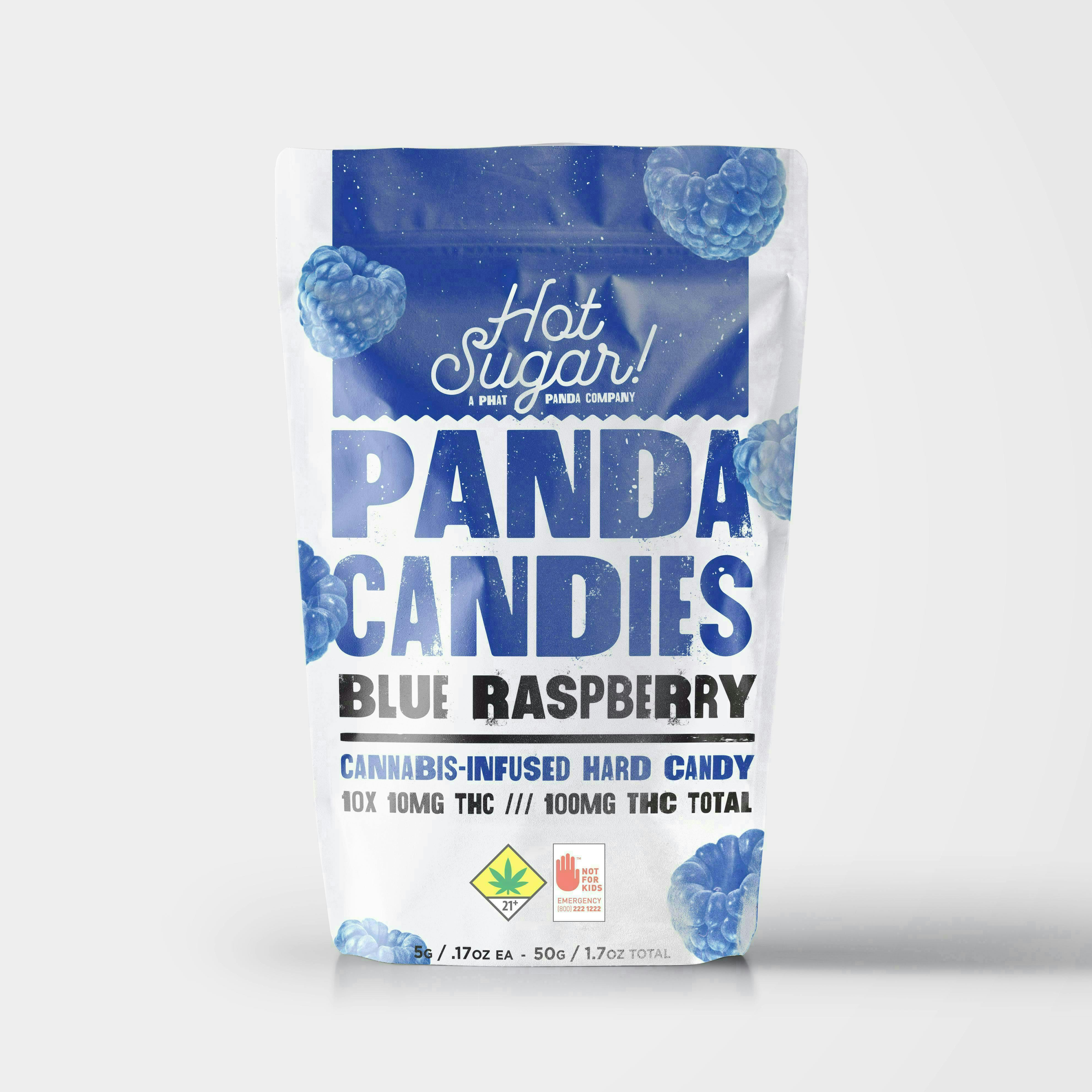 Panda Candies | Blue Raspberry Edibles | 100mg | 10ct | 10mg/ea