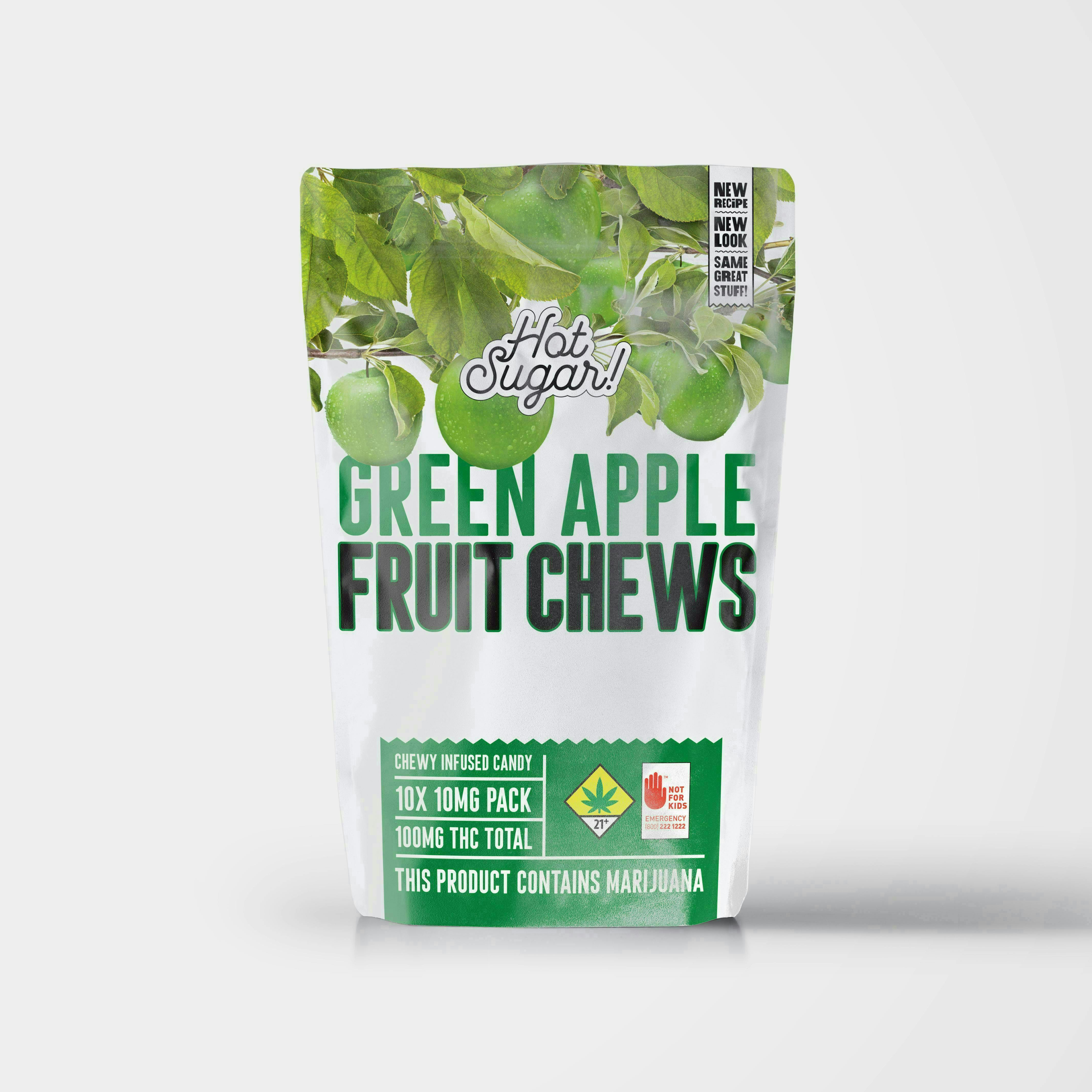 Fruit Chews | Green Apple Edibles | 100mg | 10ct | 10mg/ea