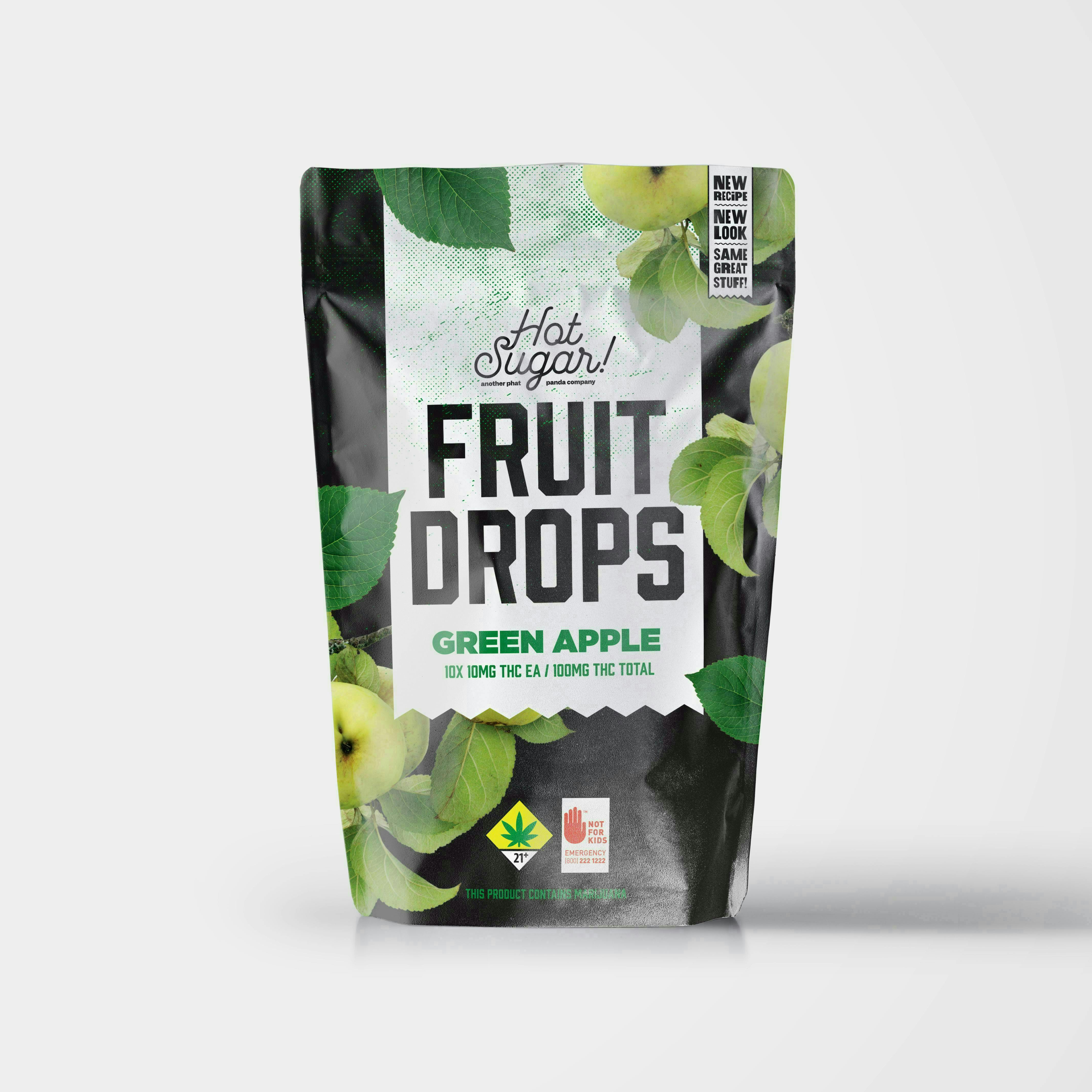 Fruit Drops | Green Apple Gummies | 100mg | 10ct | 10mg/ea by Hot Sugar!
