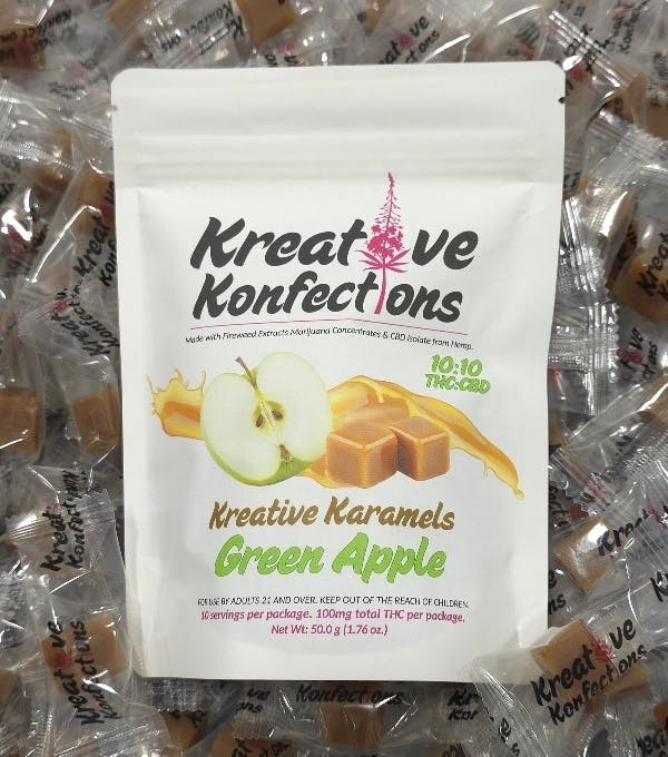 Green Apple Kreative Karamels | Indica | 100mg | 10pk