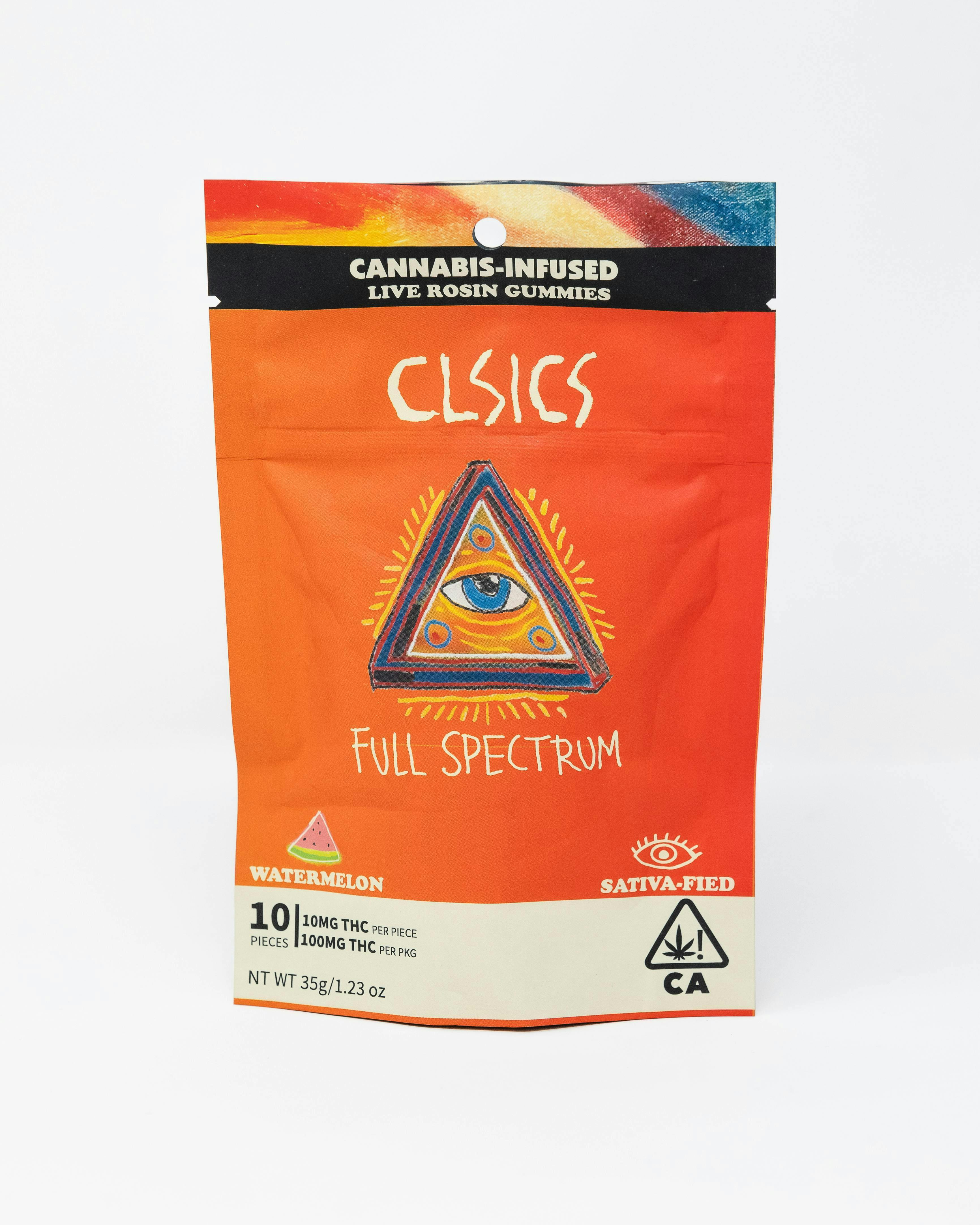 CLSICS - Watermelon Sativa-fied - Live Rosin Infused Gummies - 10ct