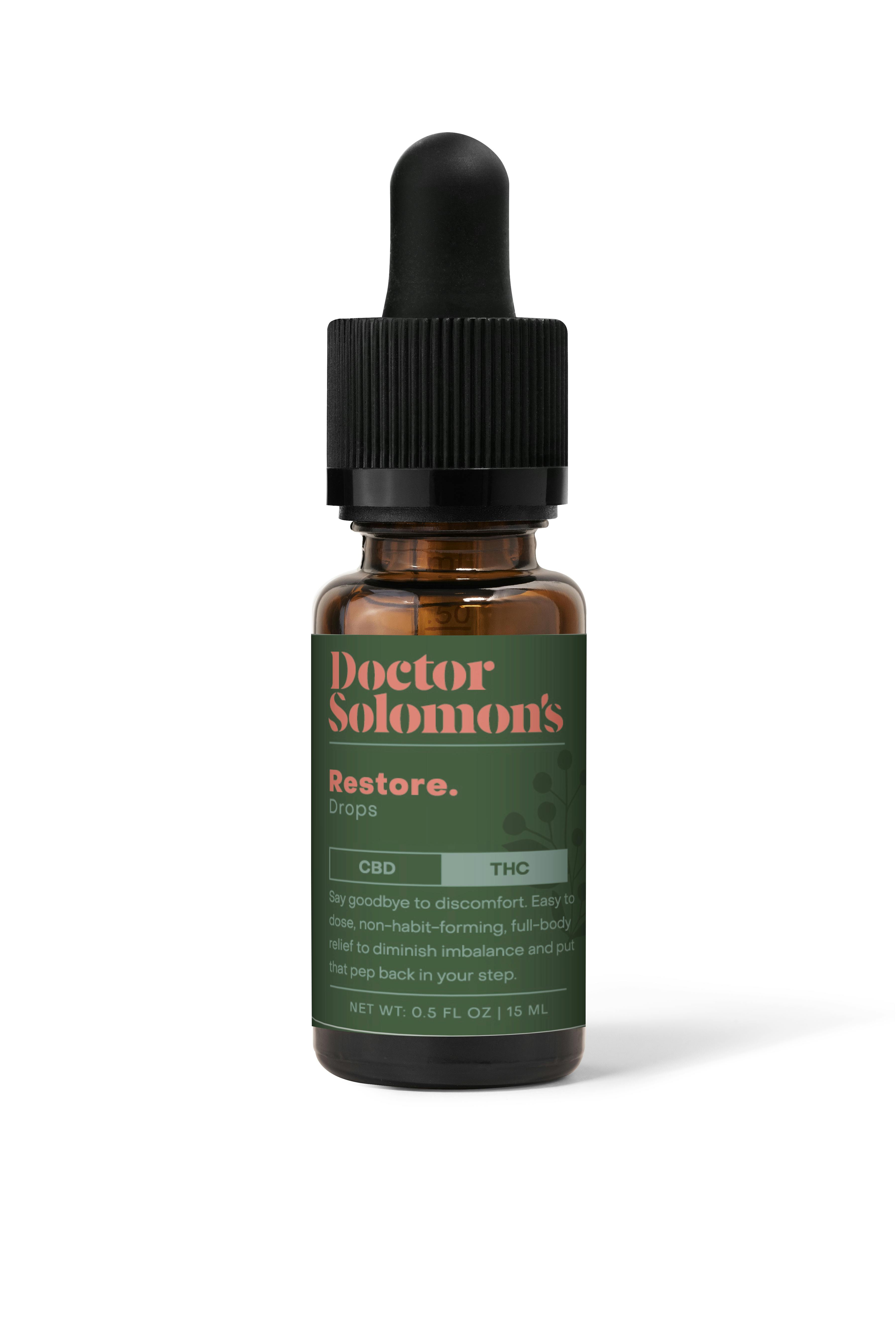 Doctor Solomon's Restore 1:1 CBD:THC Drops 500mg CBD 500mg THC