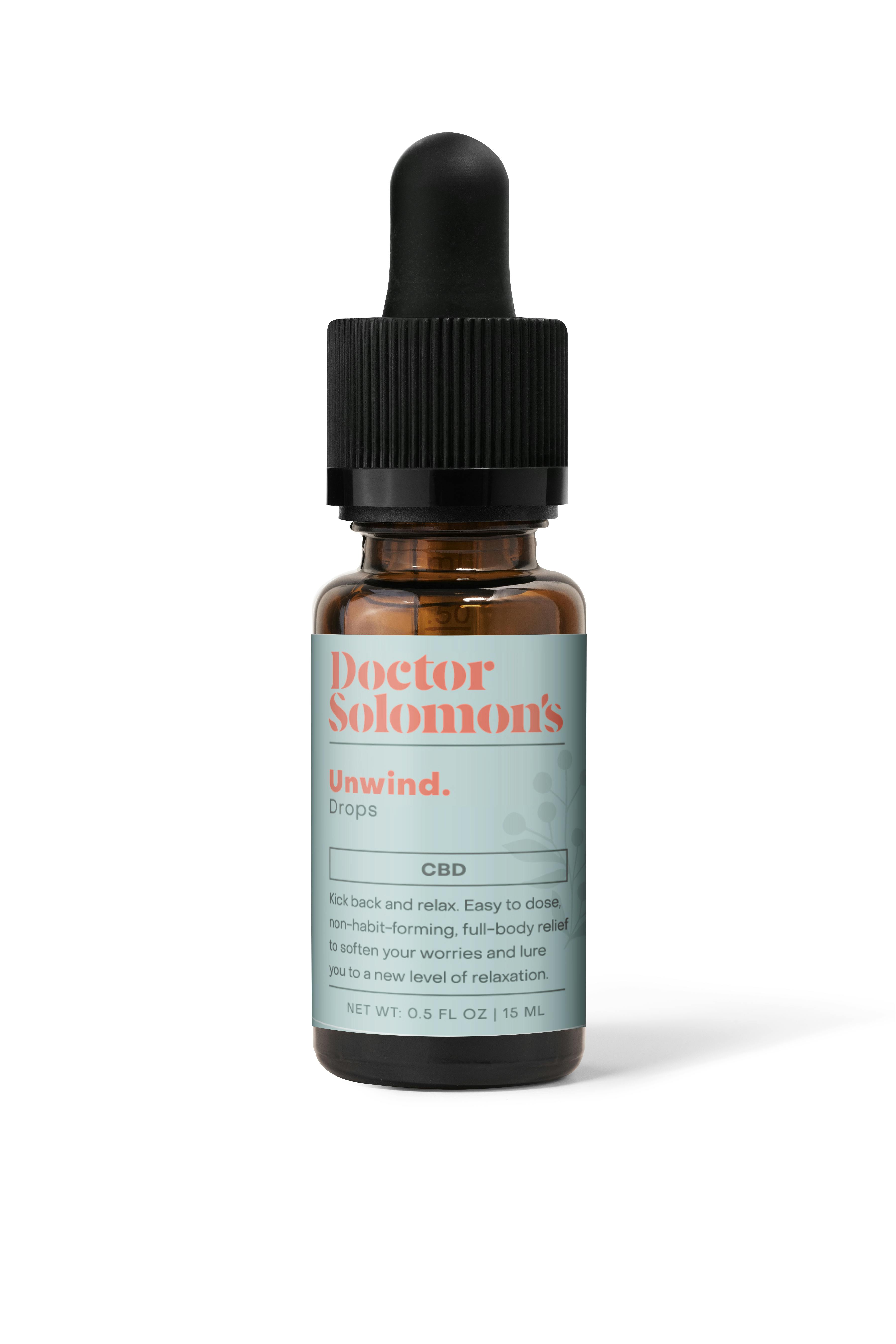 Doctor Solomon's Unwind CBD Rich Drops 500mg CBD 50mg THC