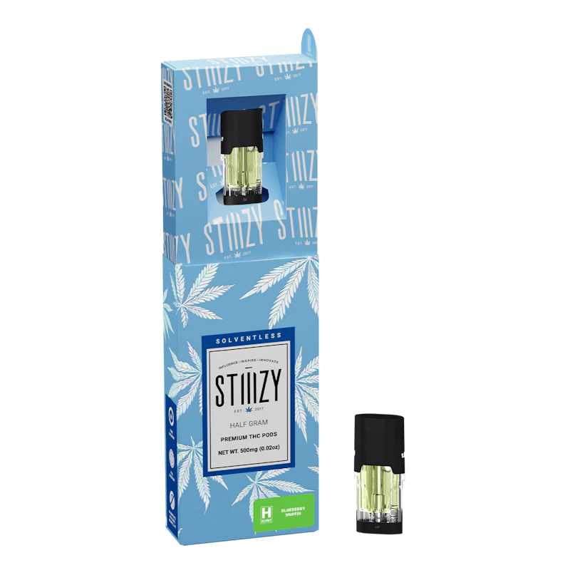STIIIZY Vape Cartridge - BLUEBERRY MUFFIN .5G Solventless Live Rosin Pod - STIIIZY, Cartridges