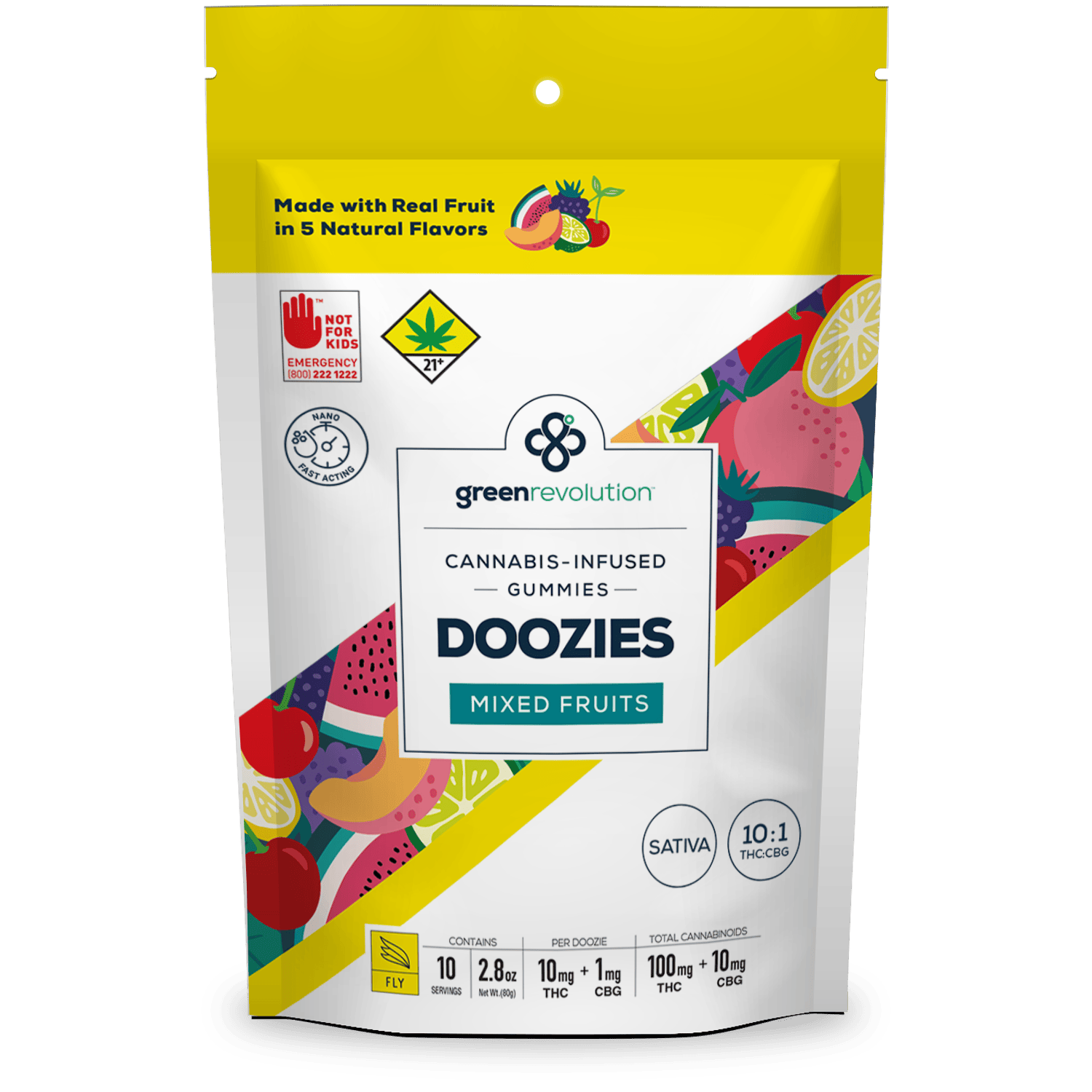 Doozies- Mixed Fruits FLY 10:1 THC:CBG (10 Pack) (WA)