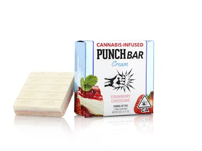 PUNCH EDIBLES & EXTRACTS - Punch Bar- Strawberry Cheesecake - White Chocolate -100mg