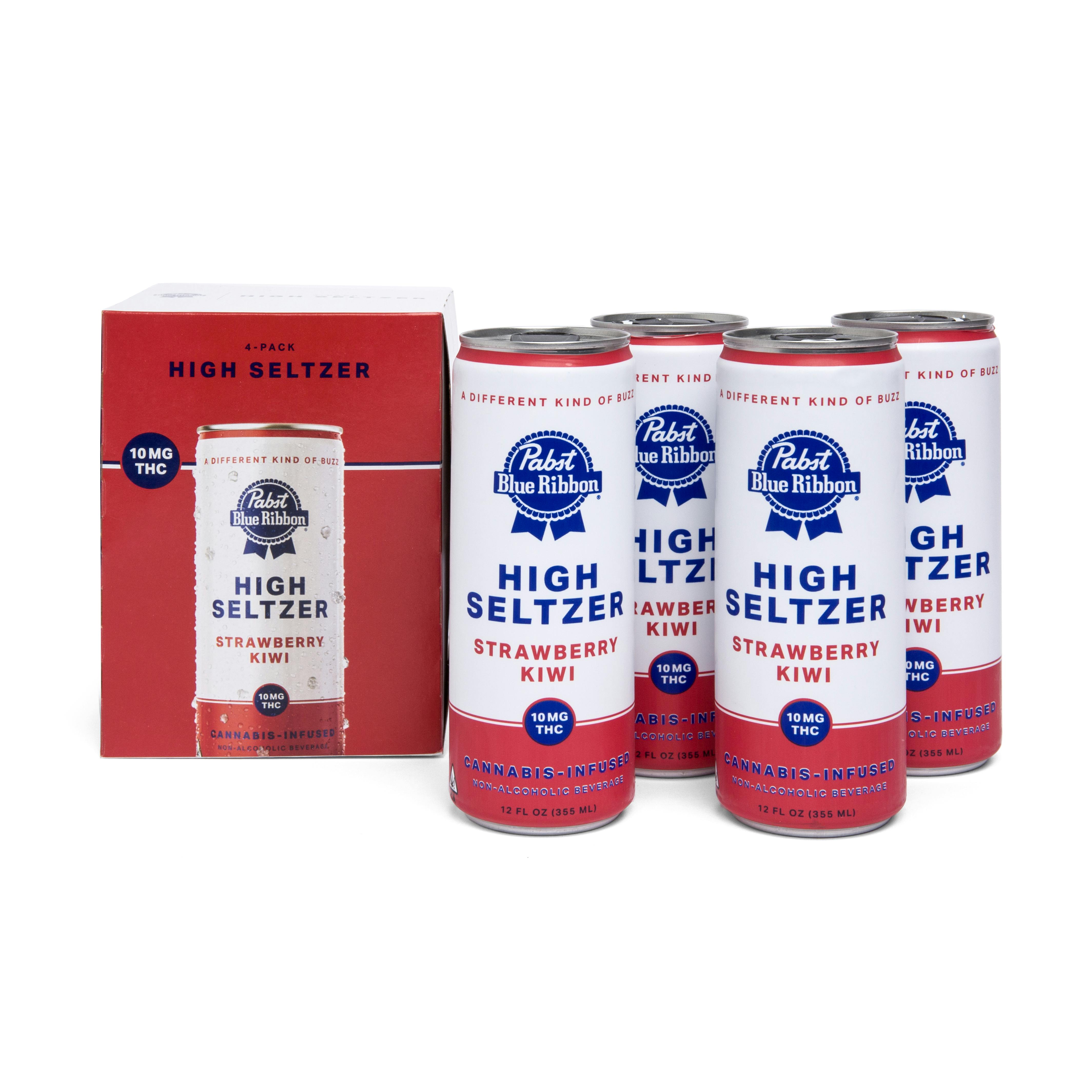 PABST | PBR Infused High Seltzer - STRAWBERRY KIWI | 10mg | 4 Pack