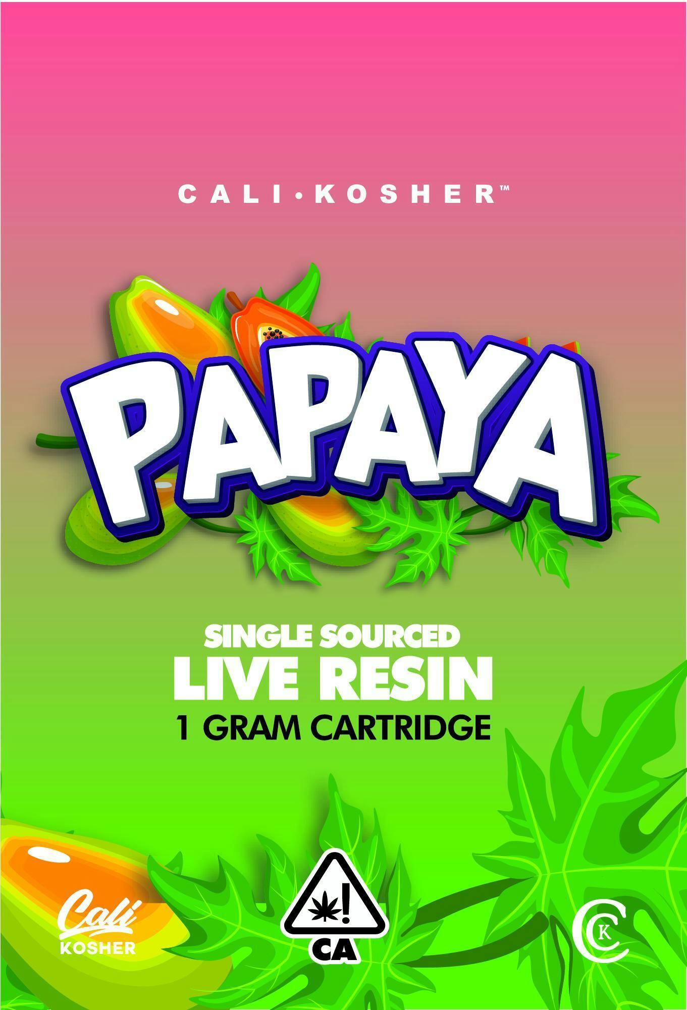 Papaya Live Resin 1g Cartridges Cali Kosher