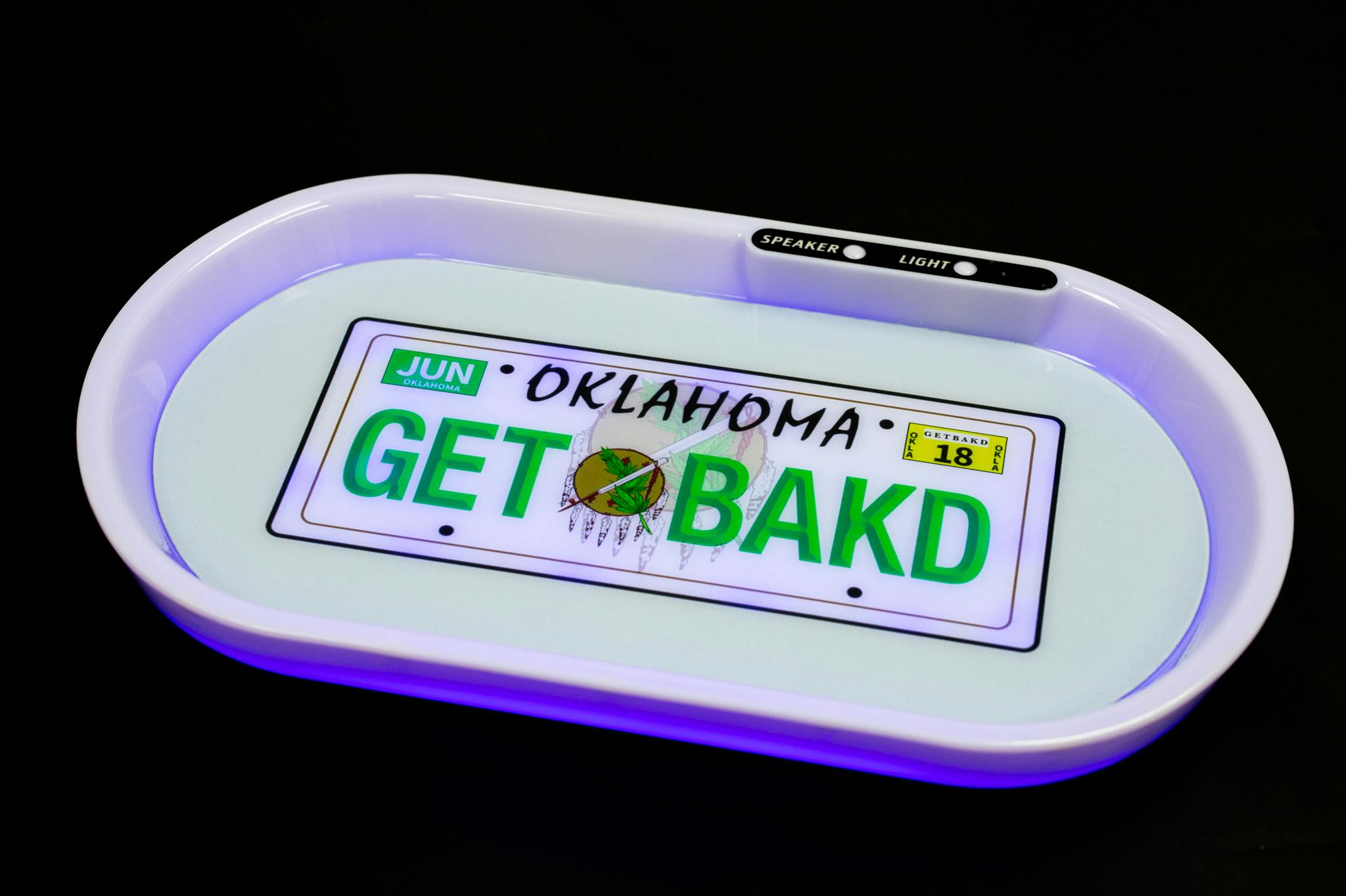 Bak'd n Jam'n Glow Bluetooth Tray -(Oklahoma License)