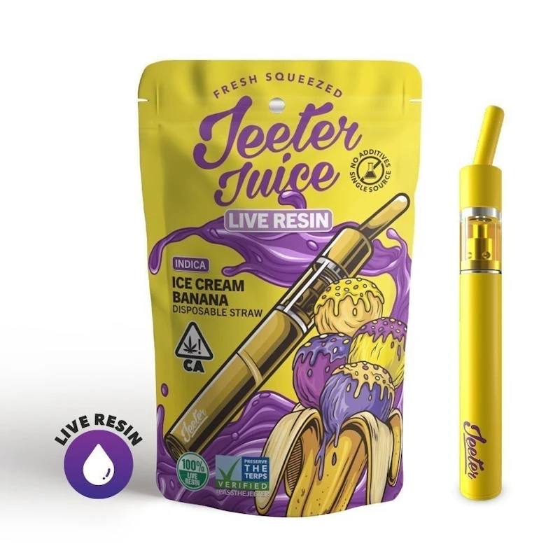Jeeter Ice Cream Banana · Live Resin Straw Disposable · 0.5g, Disposables