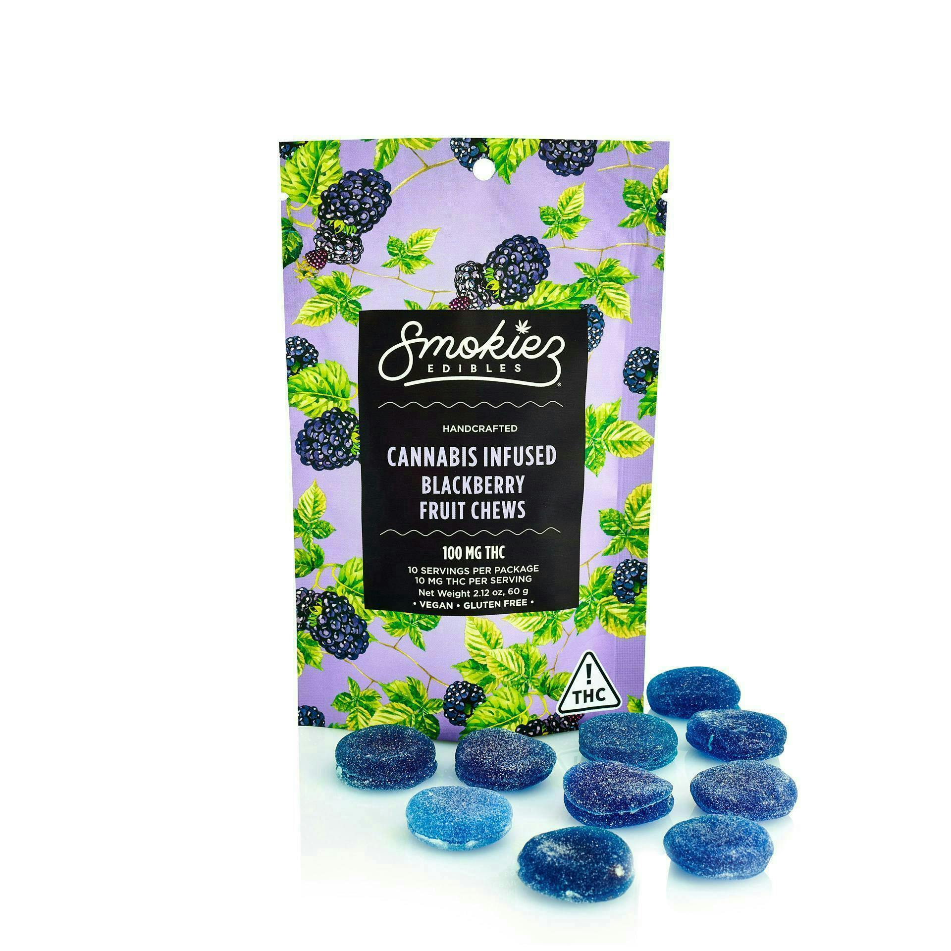 Sour Blackberry Gummies | 100mg | 10ct | 10mg/ea by Smokiez Edibles