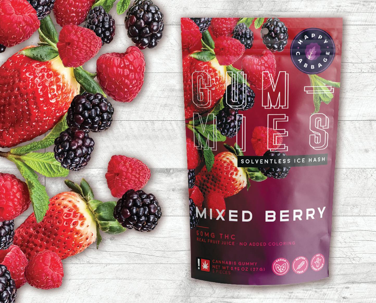Solventless Hash Rosin Gummies - Mixed Berry