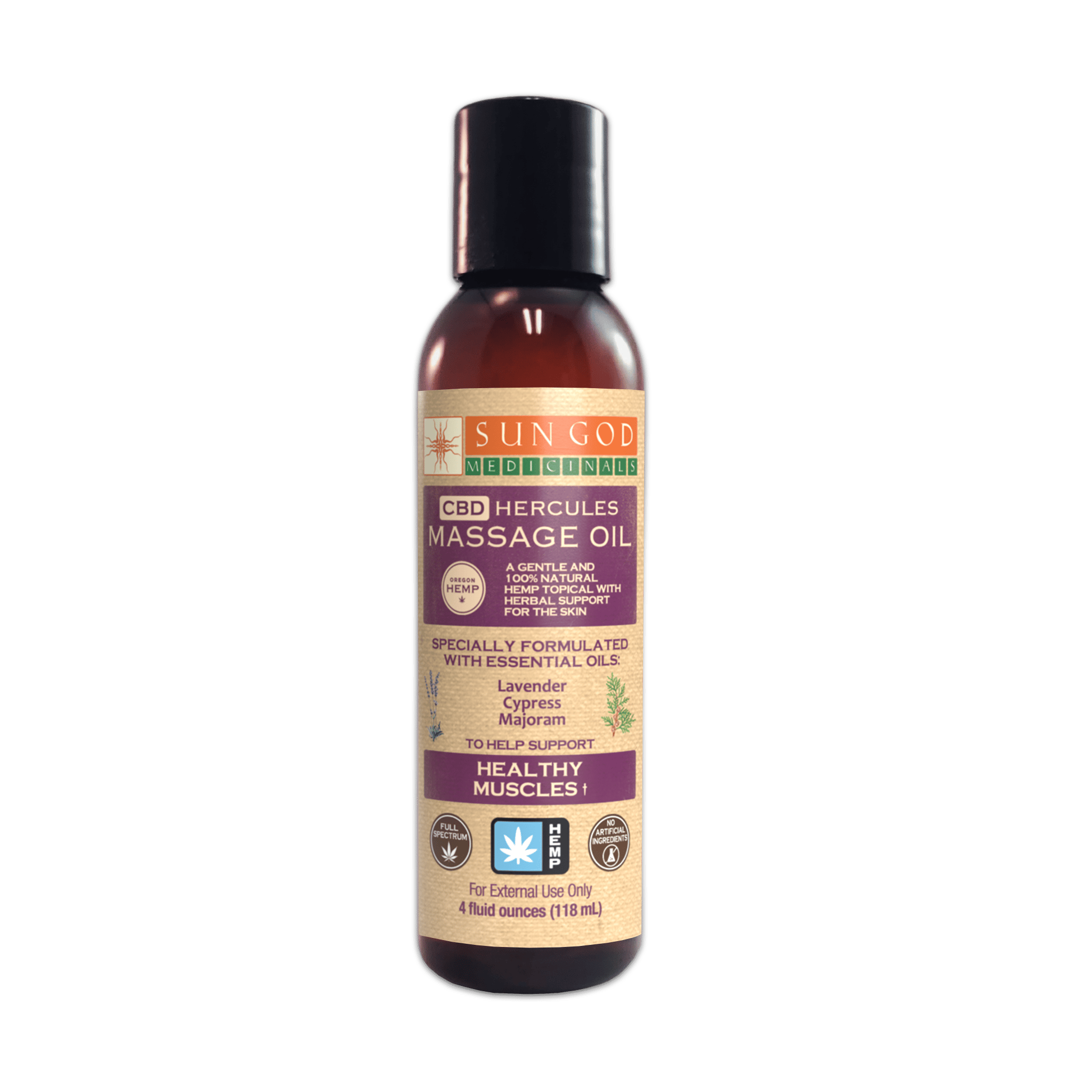 Hercules Muscle Ease Hemp CBD Massage Oil - 4 oz