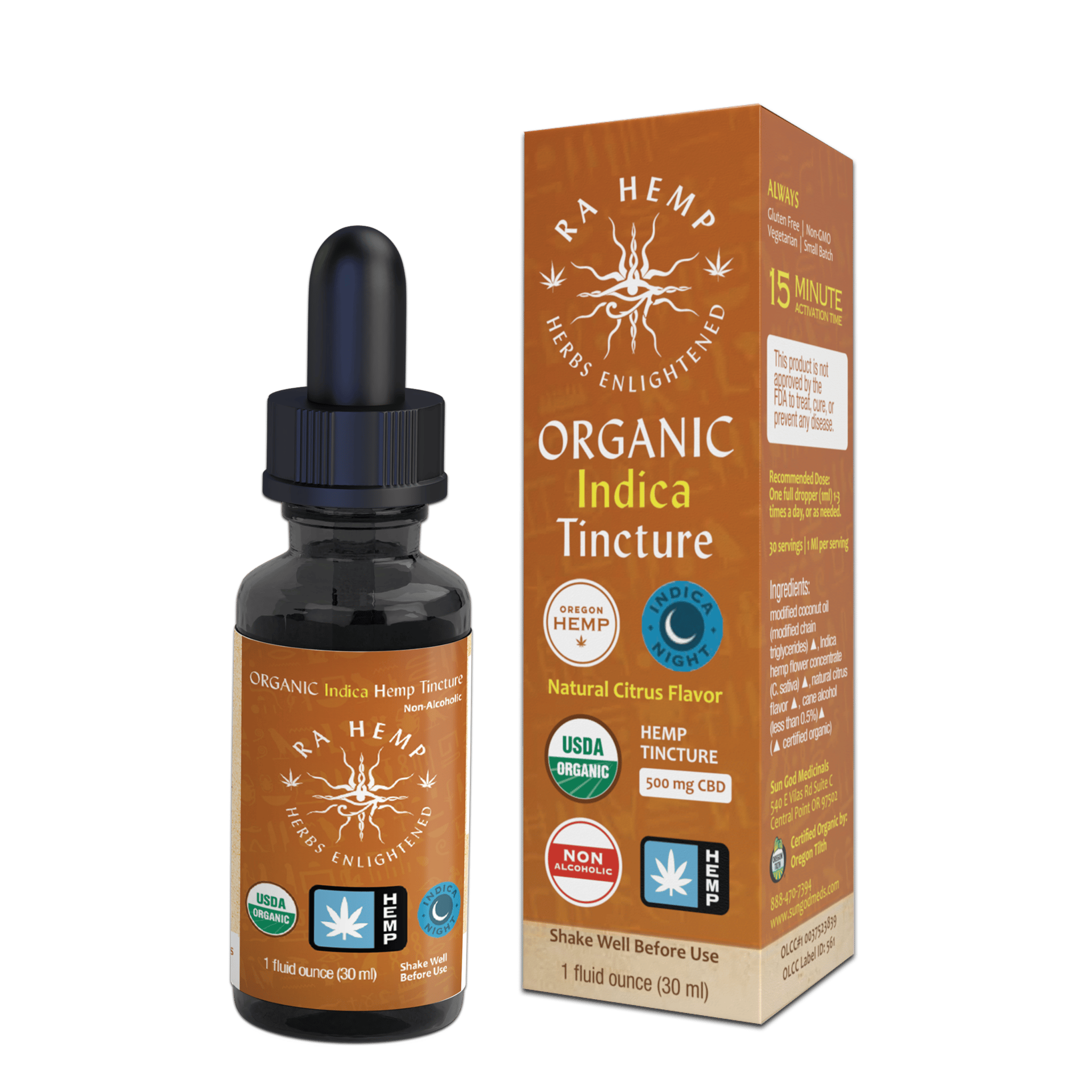 Ra Hemp CBD Indica MCT Oil Tincture - 1 oz