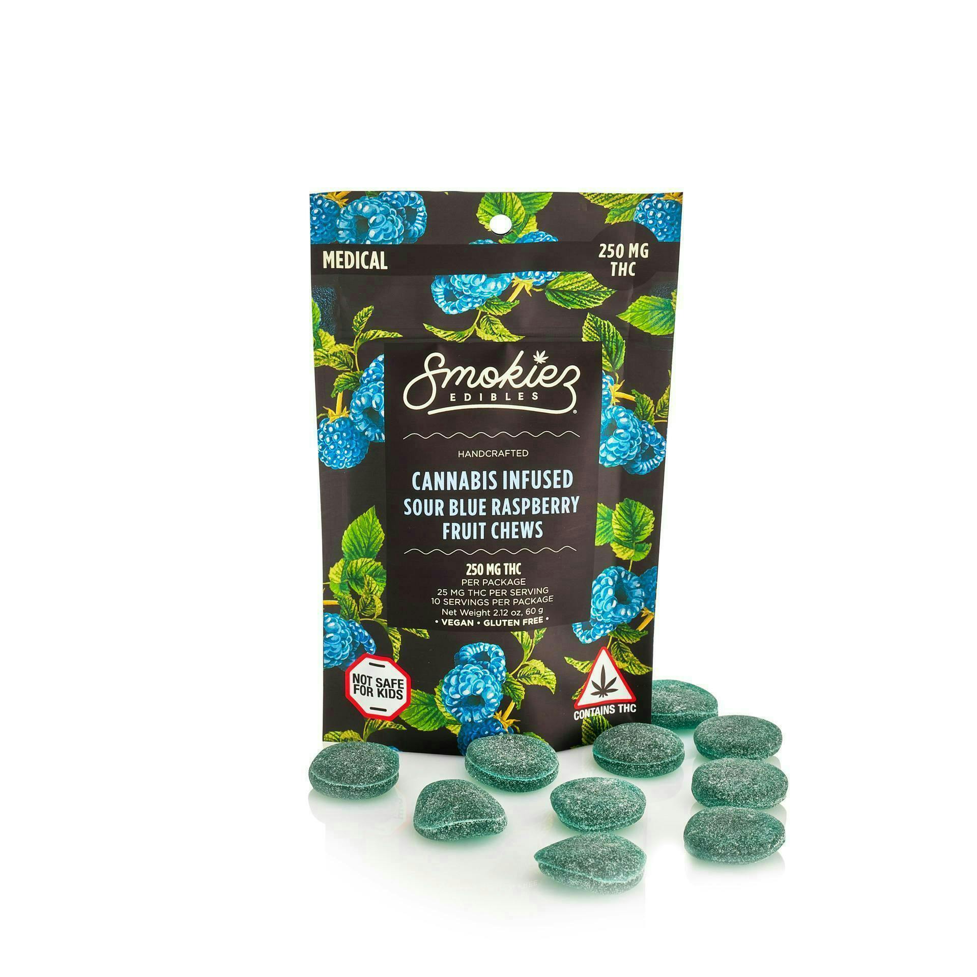 Sour Blue Raspberry Gummies | 250mg | 10ct | 25mg/ea