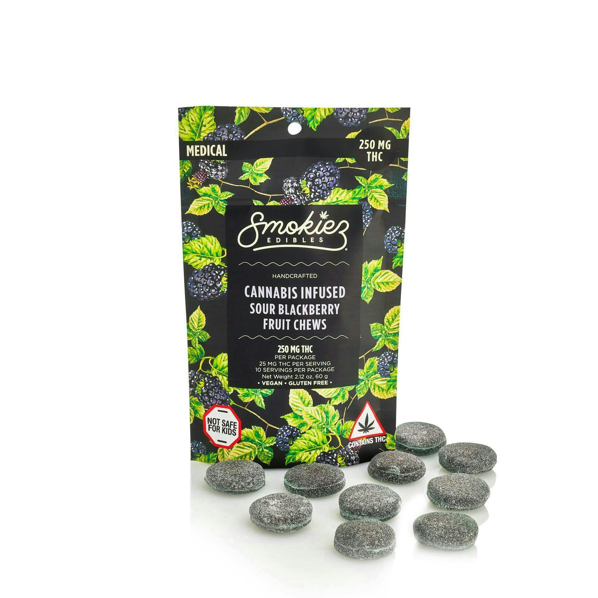 Sour Blackberry Gummies | 250mg | 10ct | 25mg/ea